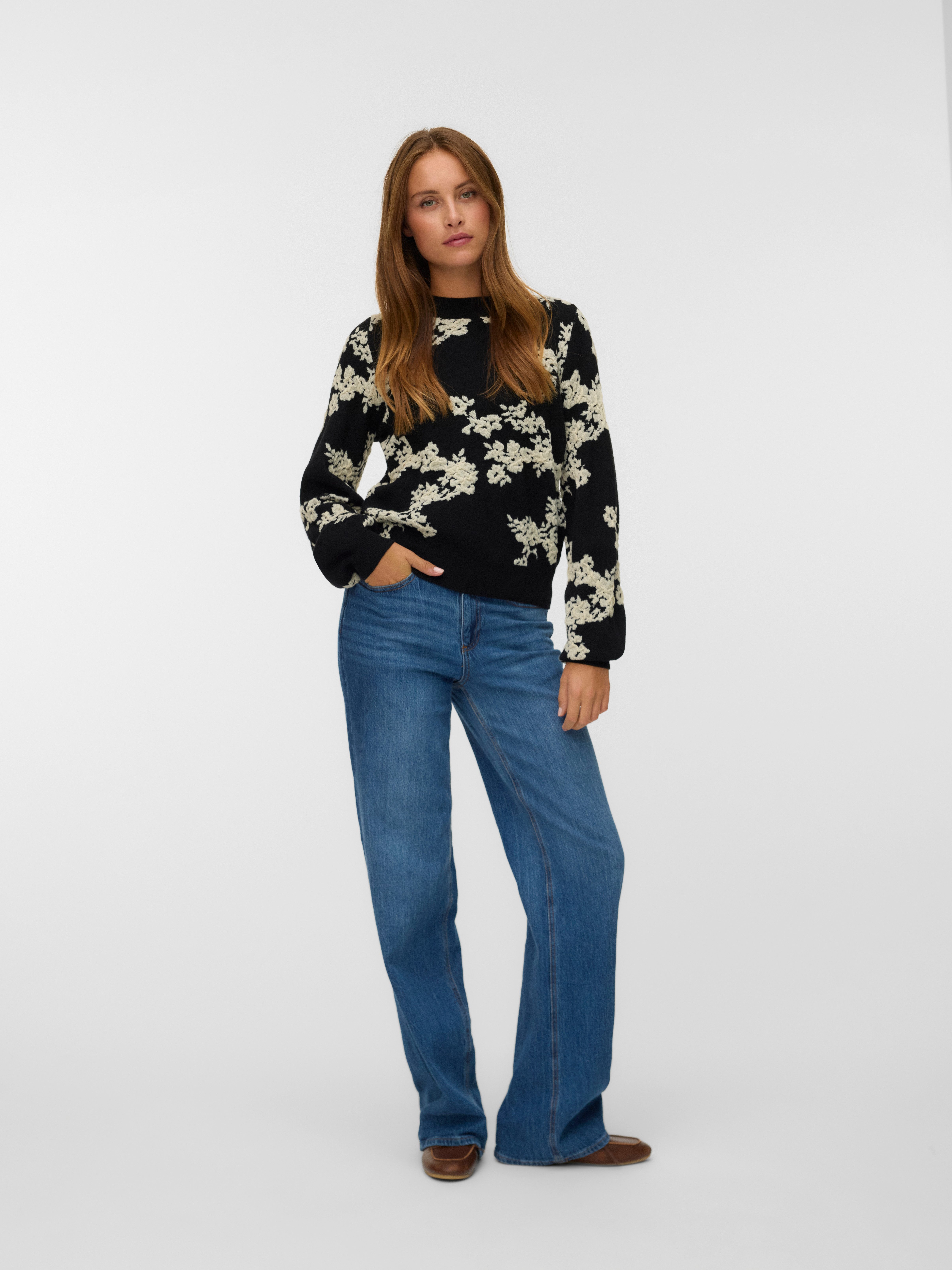 Vero Moda Gebreide trui VMNANCY LS O-NECK PULLOVER BOO