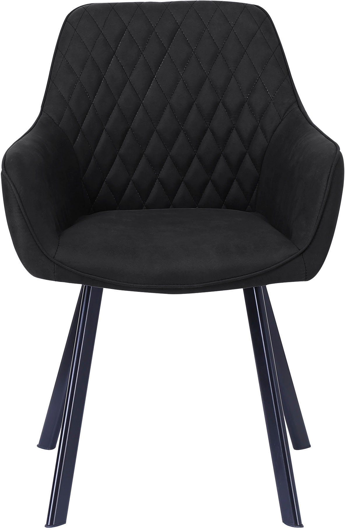 SalesFever Stoel met armleuningen Rugleuning met ruitstiksel (set, 2 stuks)