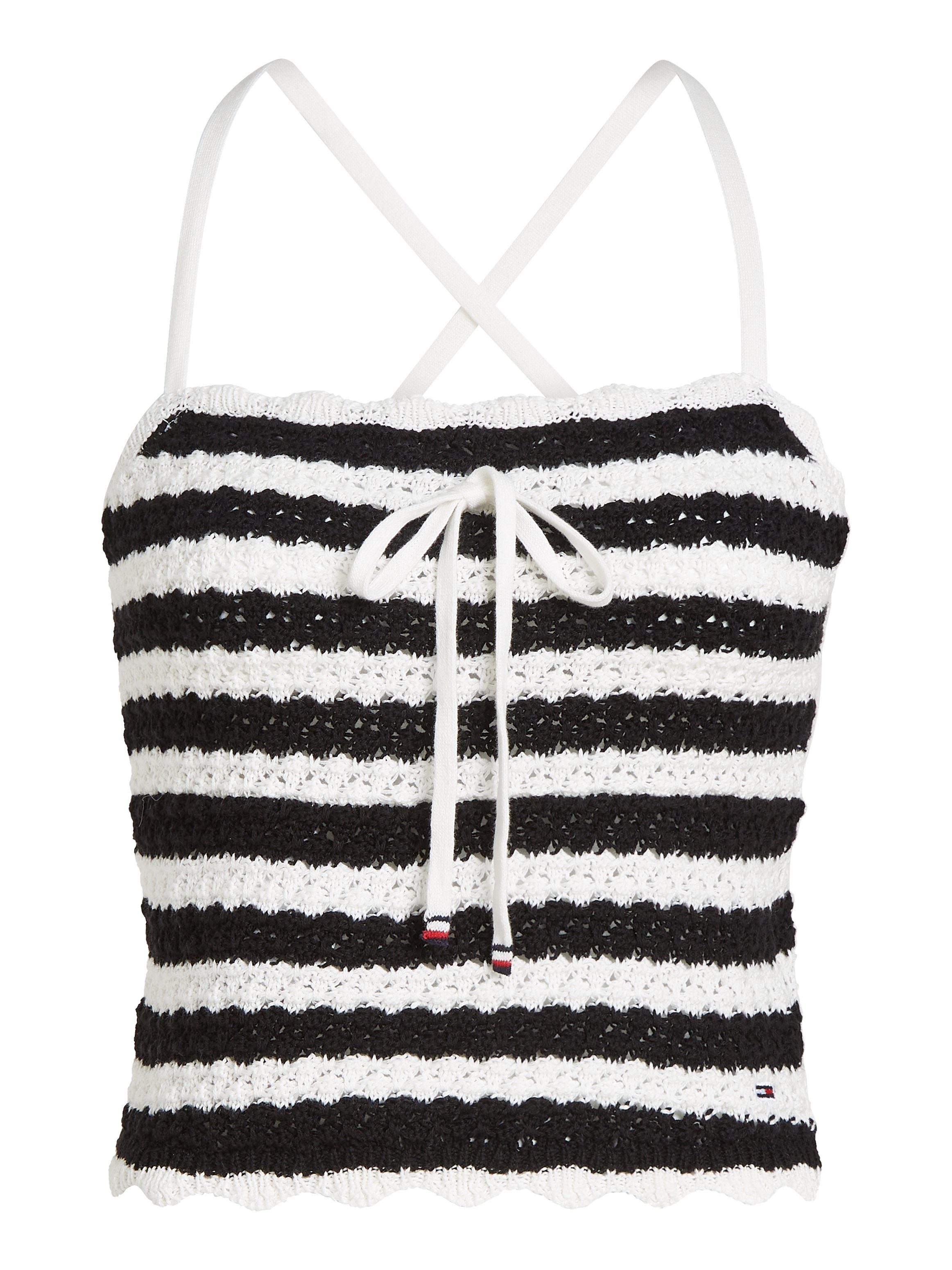 TOMMY JEANS Top met spaghettibandjes TJW CROCHET STRIPE TOP