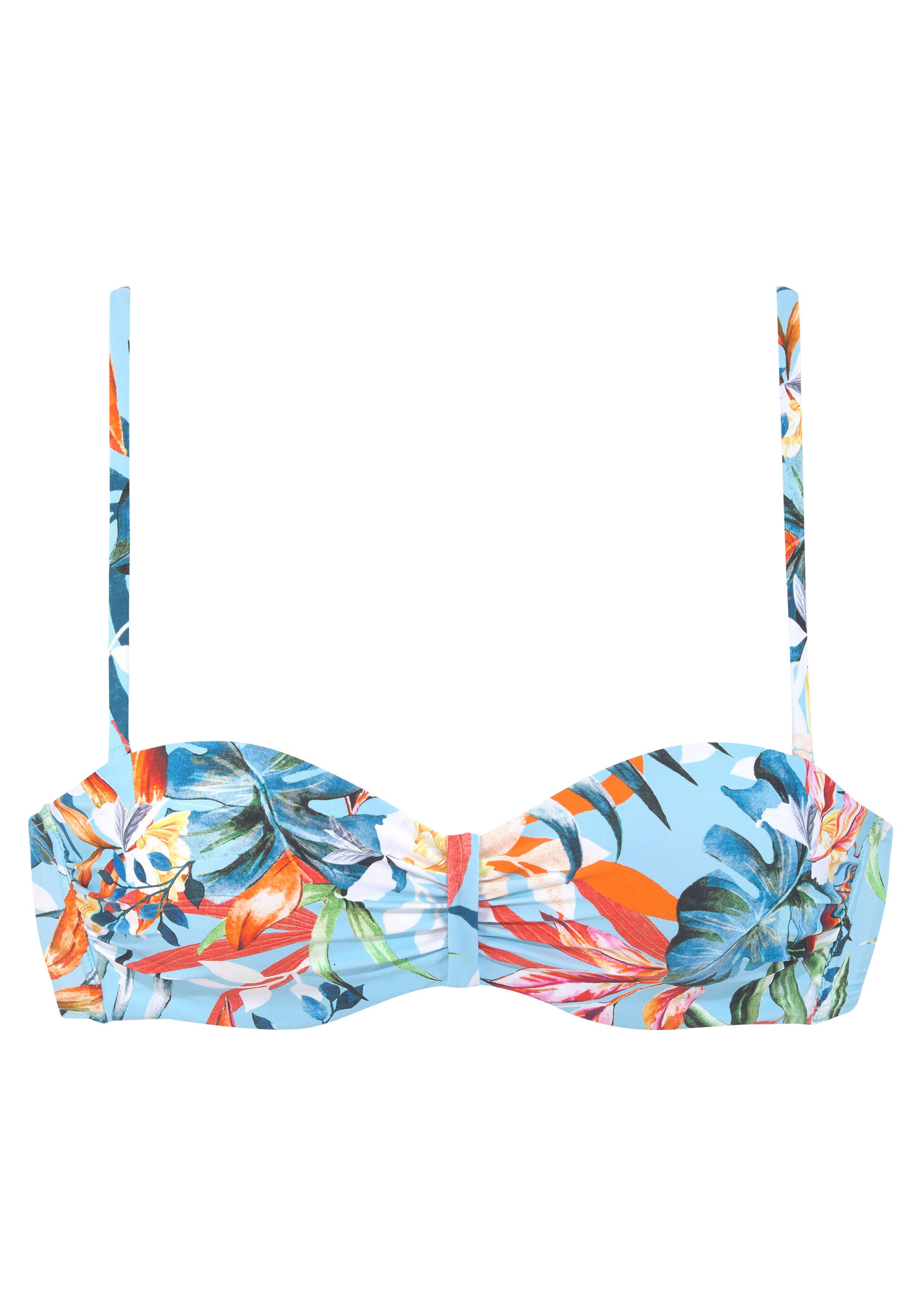 Venice Beach Beugelbandeau bikinitop Caru met moderne print all-over