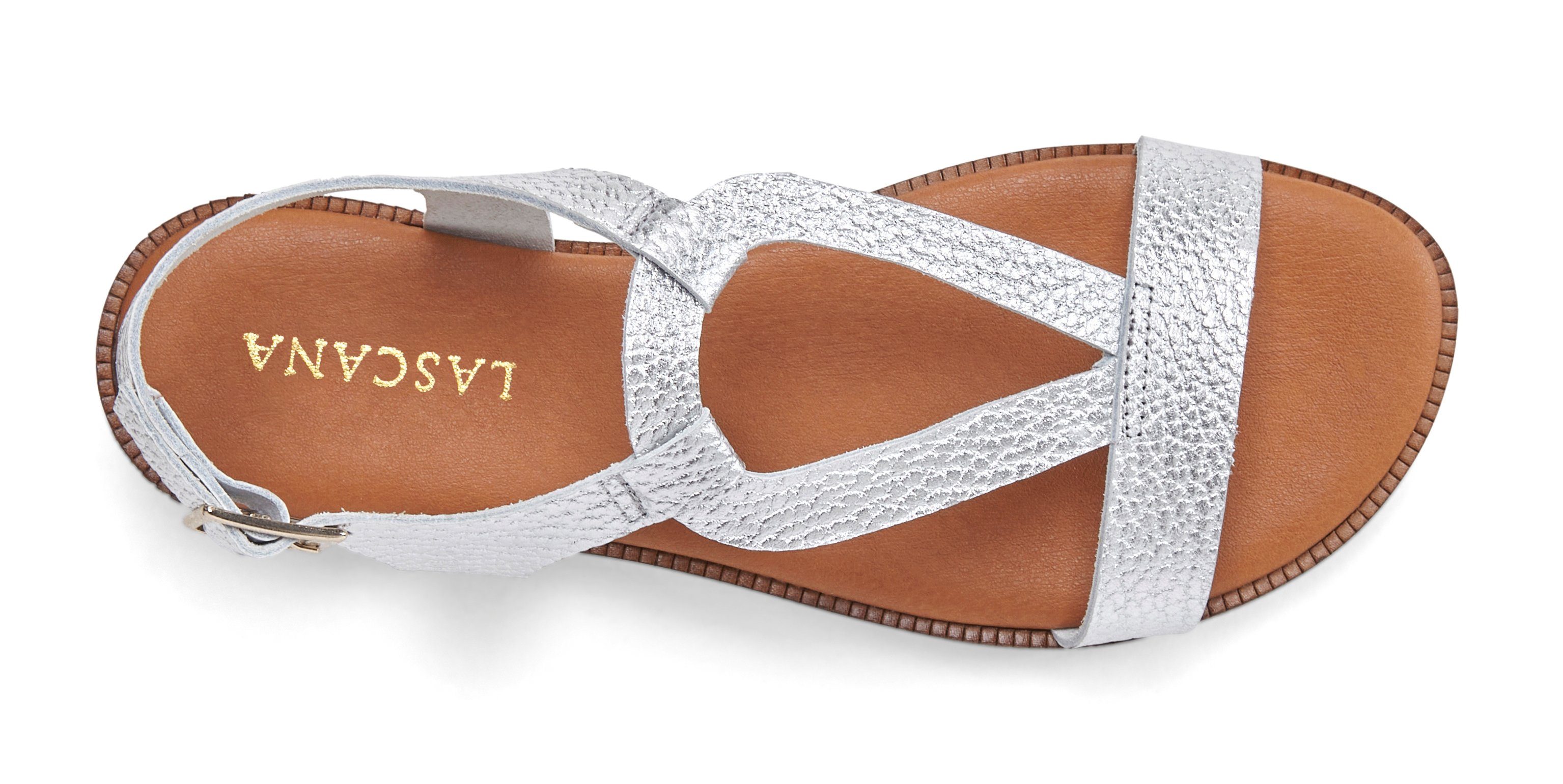 Lascana Sandalen Zomerschoen Sandalette, zomerschoen van hoogwaardig leer in metallic-look