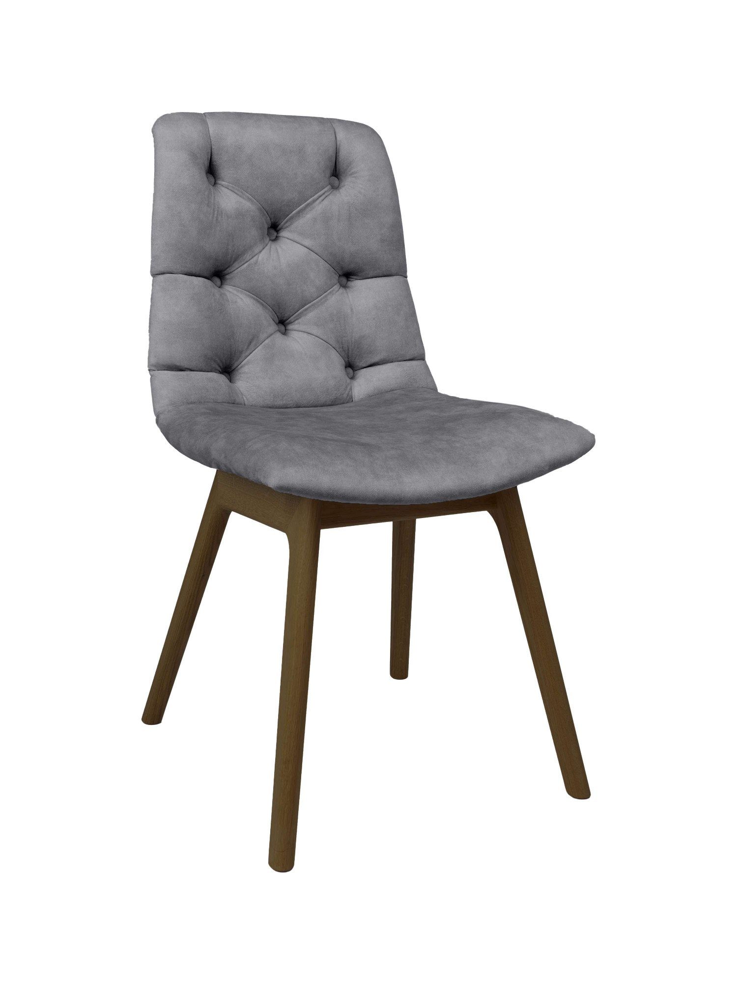 andas Eetkamerstoel Ramon met massief houten poten, in verschillende kleuren en stoffen (set, 2 stuks)