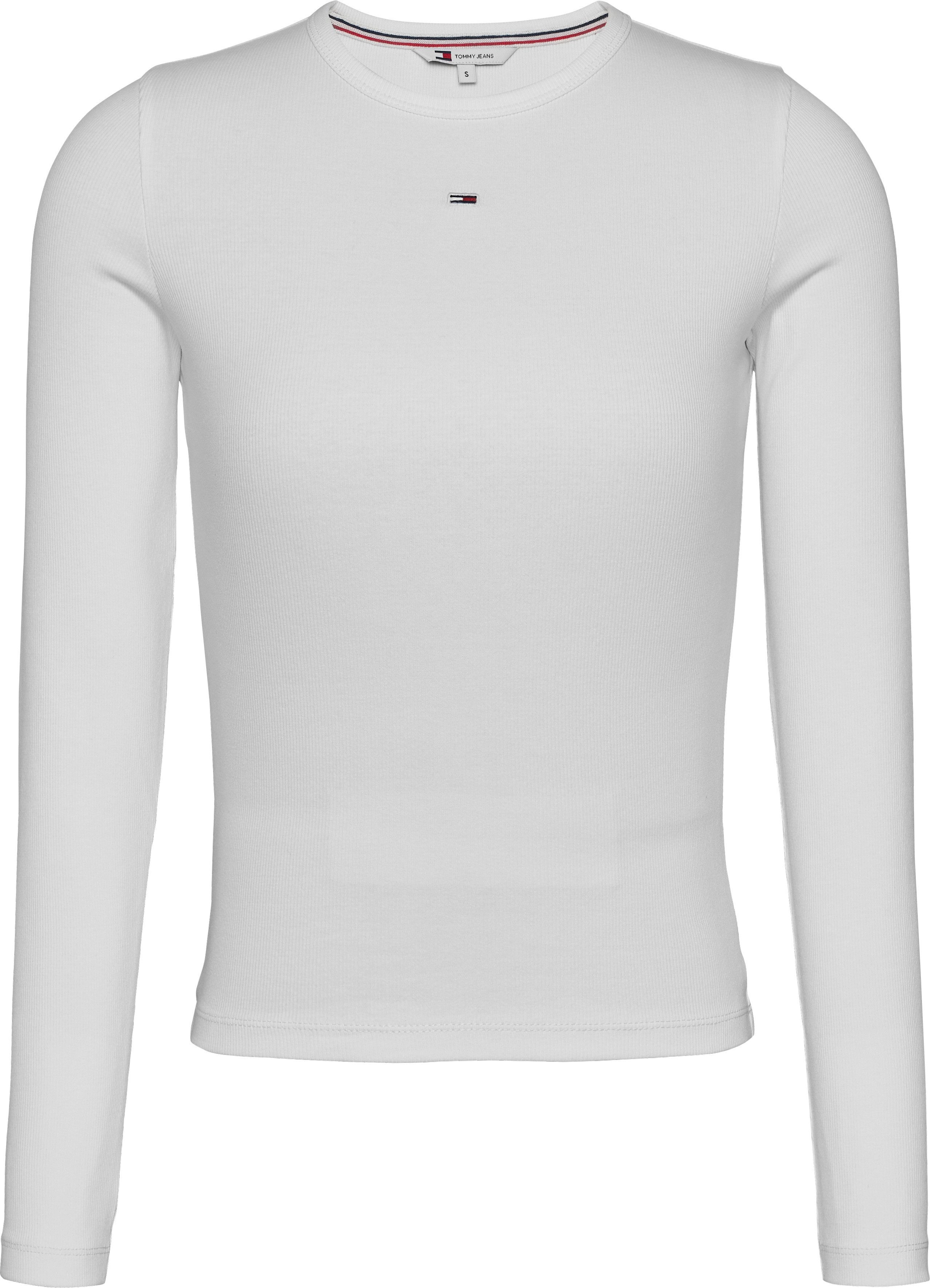 TOMMY JEANS Shirt met lange mouwen Slim Essential Rib Longsleeve Rippshirt