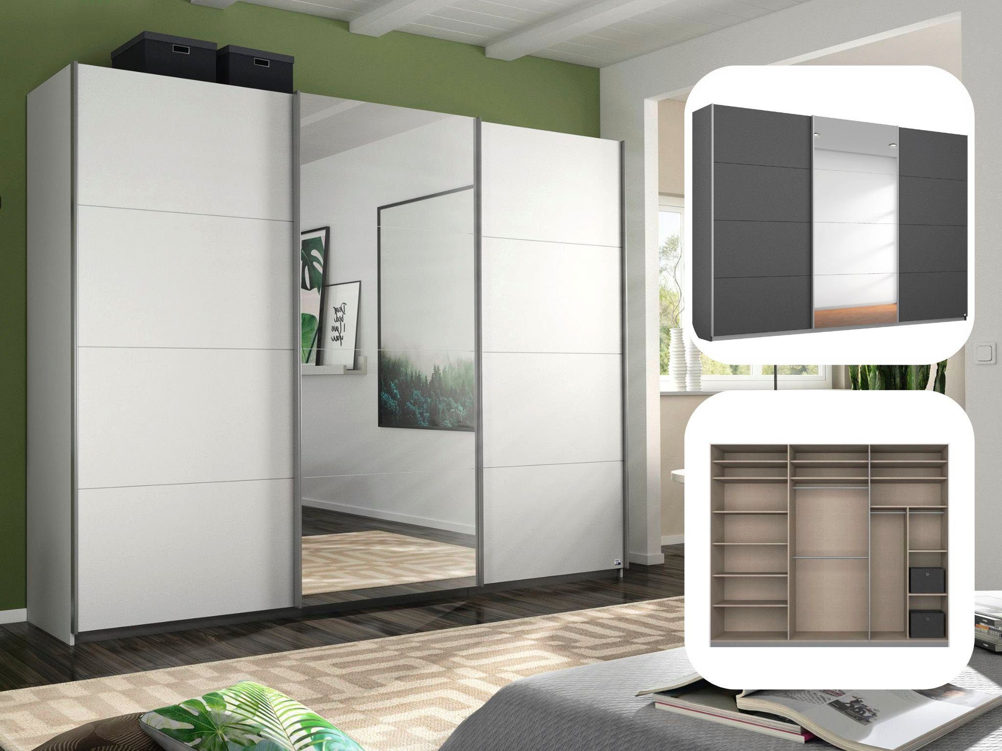 rauch Schuifdeurkast Kledingkast Garderobe CORTONA inclusief interieurindeling,