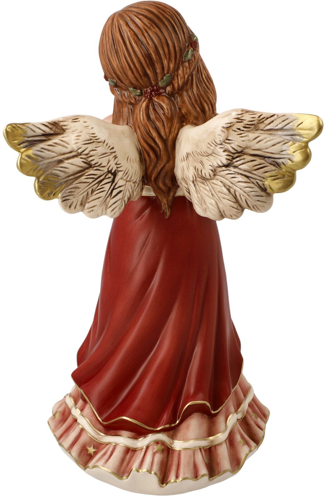 Goebel Engelfiguur Hemelboodschappers, kerstversiering rood Steengoed, engel - Hartelijke wintergroeten
