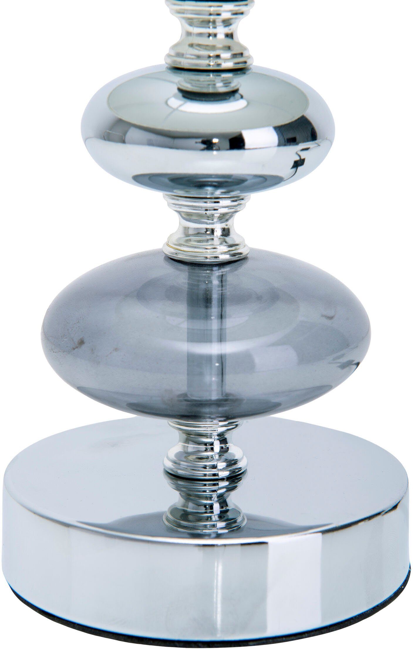 näve Tafellamp Mali E14 max. 40 W, materiaal: metaal/glas/textiel, kleur: wit/chroom, IP20