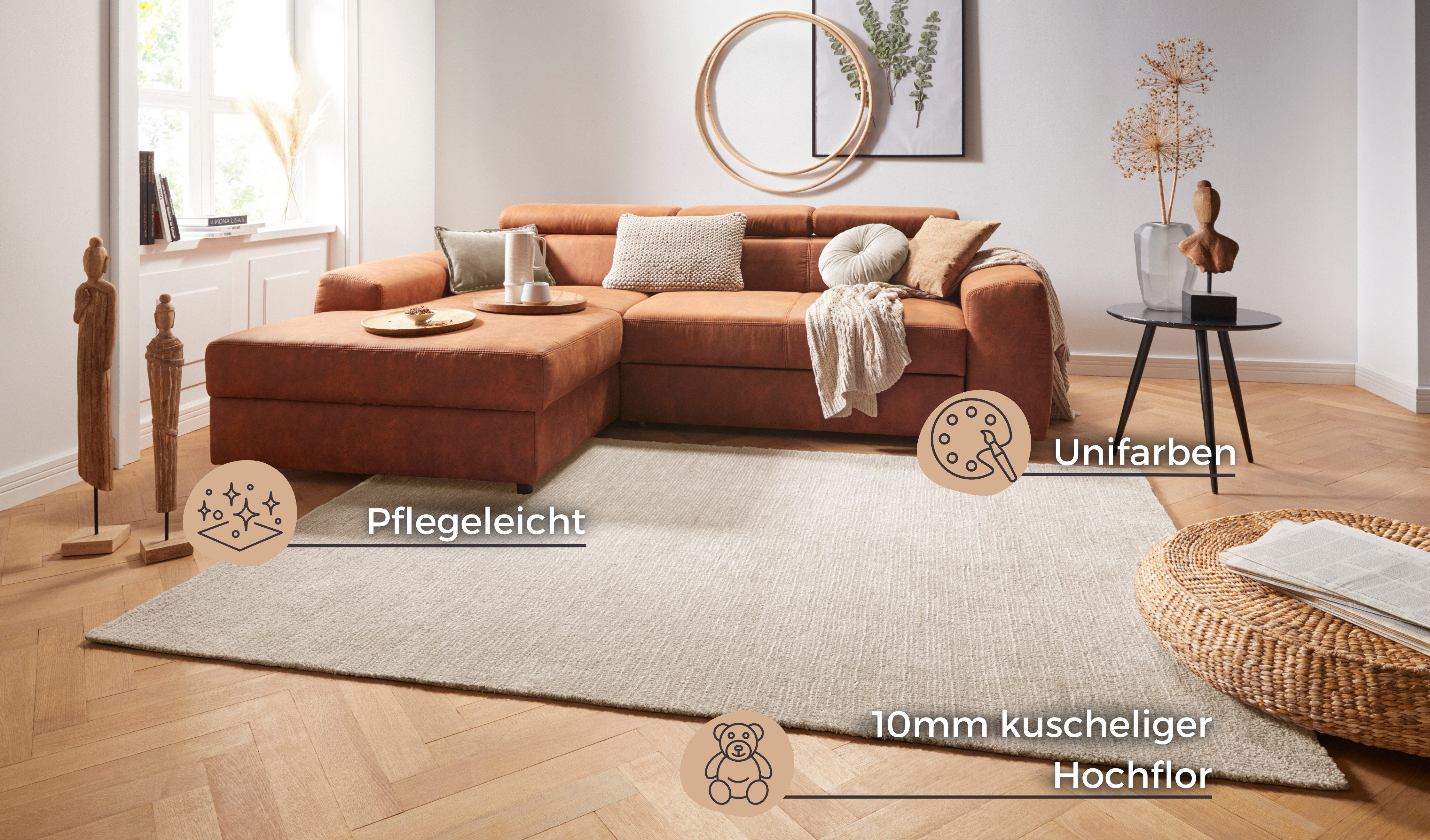 HANSE Home Vloerkleed Supersoft Kortpolig, loper modern, effen, woonkamer, slaapkamer