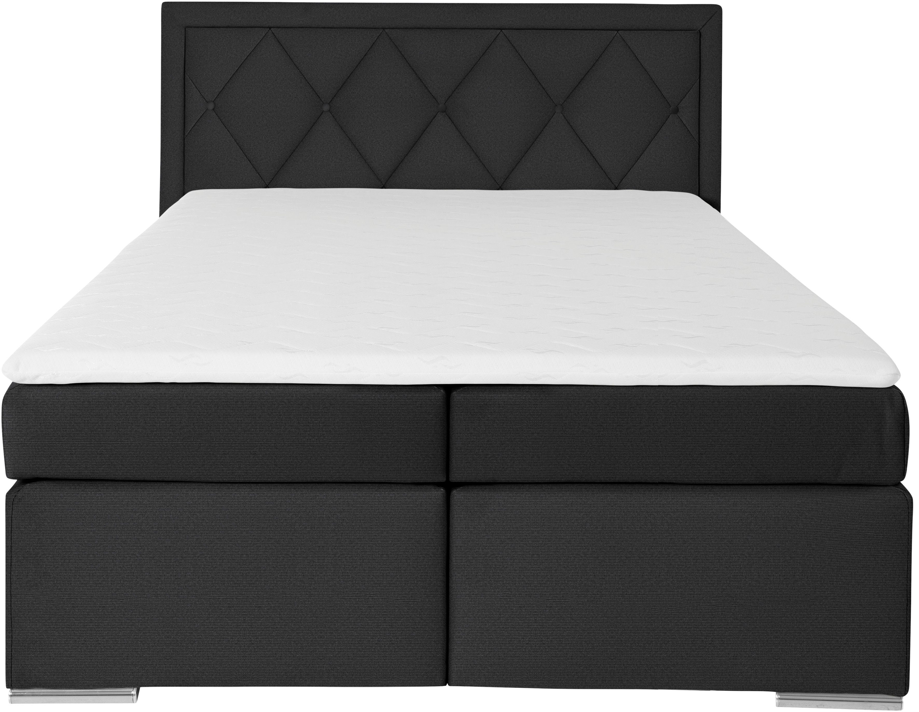 Leonique Boxspring Alfie, bestseller, optioneel met bedlade met capitonnage in het hoofdbord, h2, h3 en h4 ter keuze
