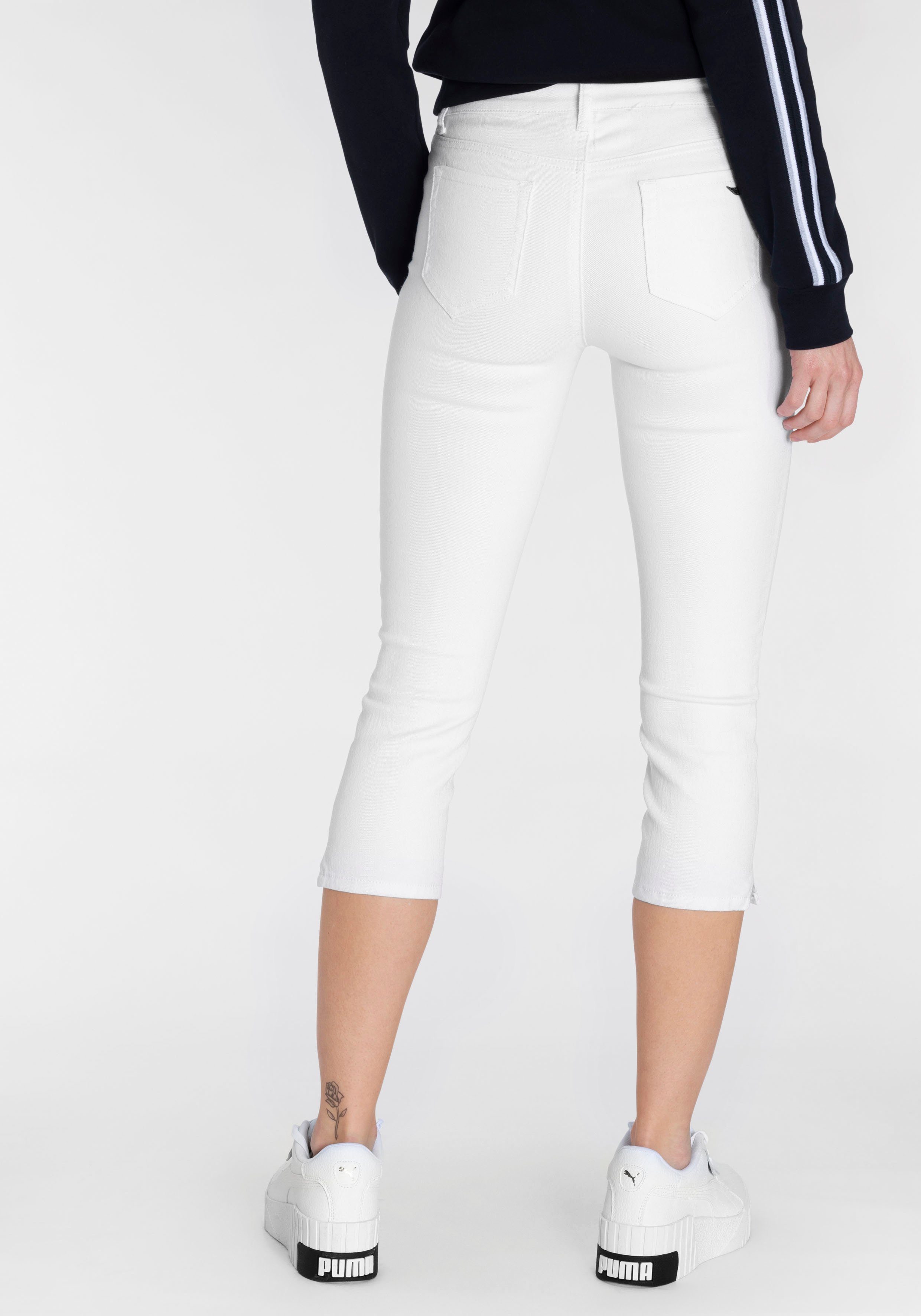 Arizona Capri jeans Ultra Stretch extra-strakke snit, modieuze beenafsluiting met split