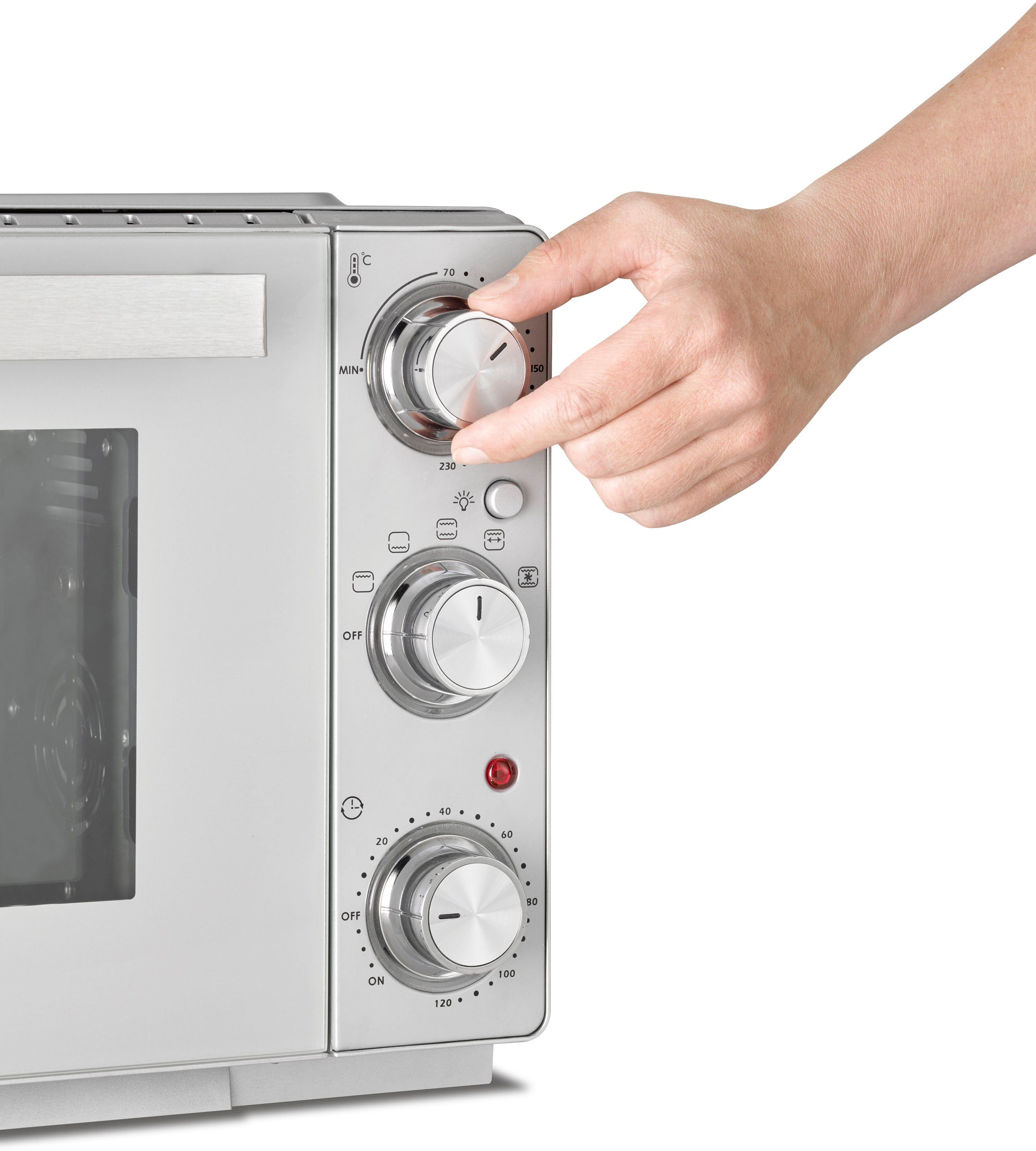 Caso Mini-oven TO 26 SilverStyle met roterend draaispit