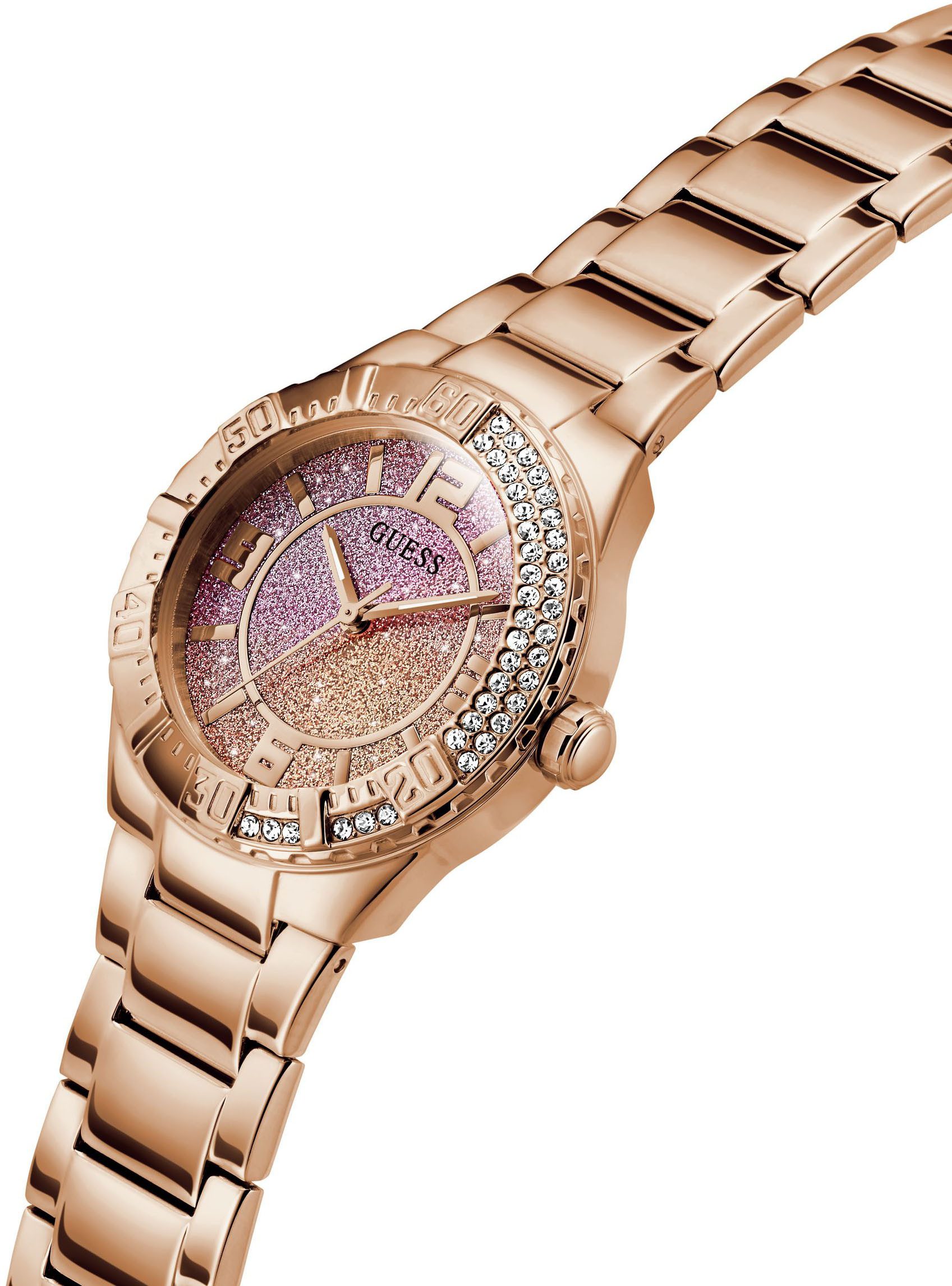 Guess Kwartshorloge Sangria Horloge, dameshorloge, stalen armband