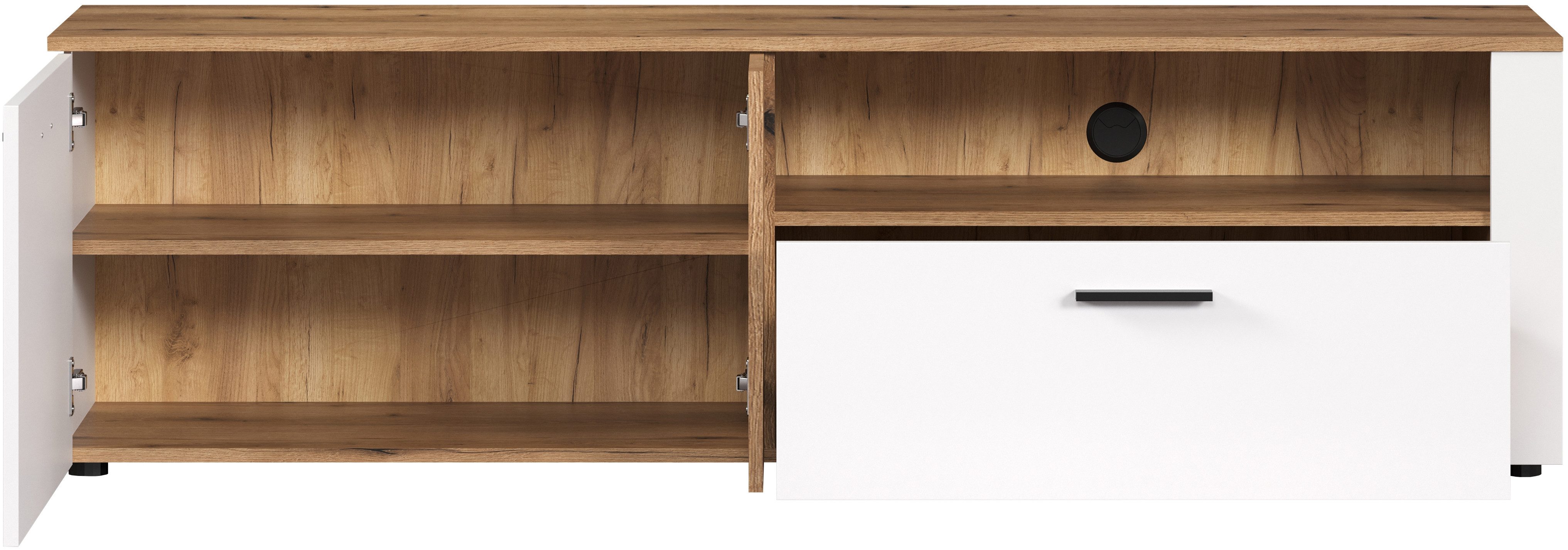 INOSIGN Tv-meubel Linz TV-kast, TV-rek TV-lowboard met eindhoutapplicaties - B/D/H: 170/42/50 cm (1 stuk)
