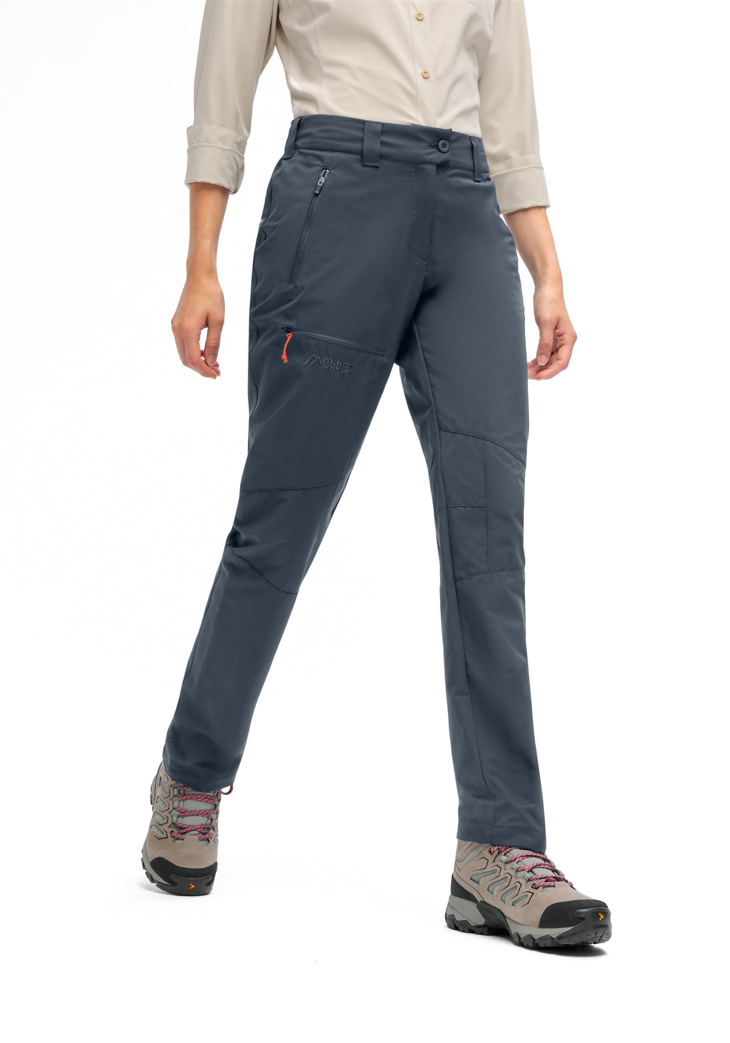 Maier Sports Outdoorbroek Lulaka loop Dames wandelbroek, functionele broek met zakken + riem, regular fit