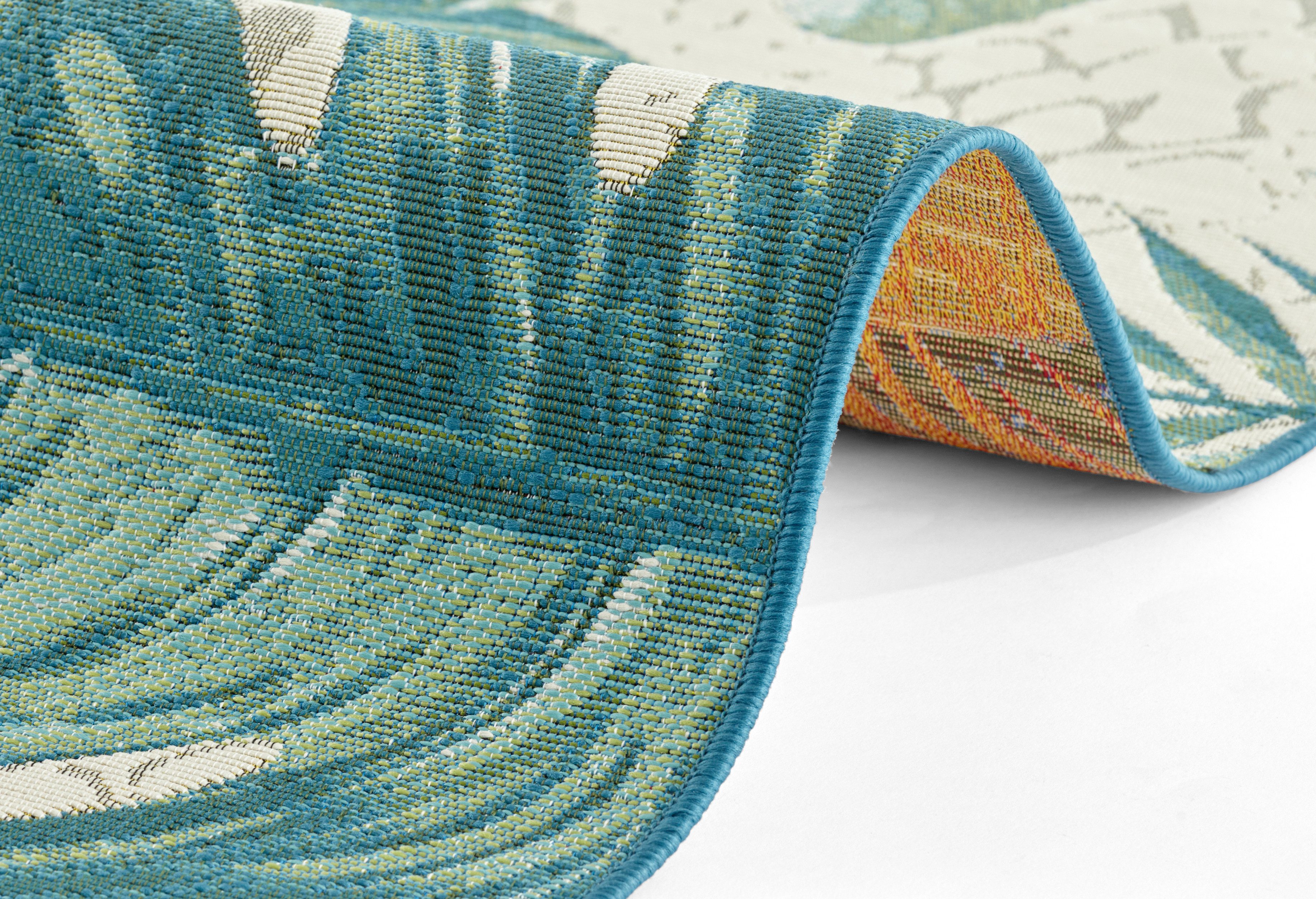 HANSE Home Outdoorkleed Tropical Leaves In-& Outdoor, weerbestendig, balkon, tuin, woonkamer, bloemig, palm