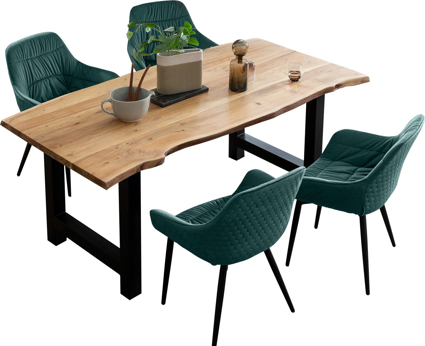 SalesFever Eethoek Massief hout geolied en tweevoudig gewaxt (set, 5-delig)