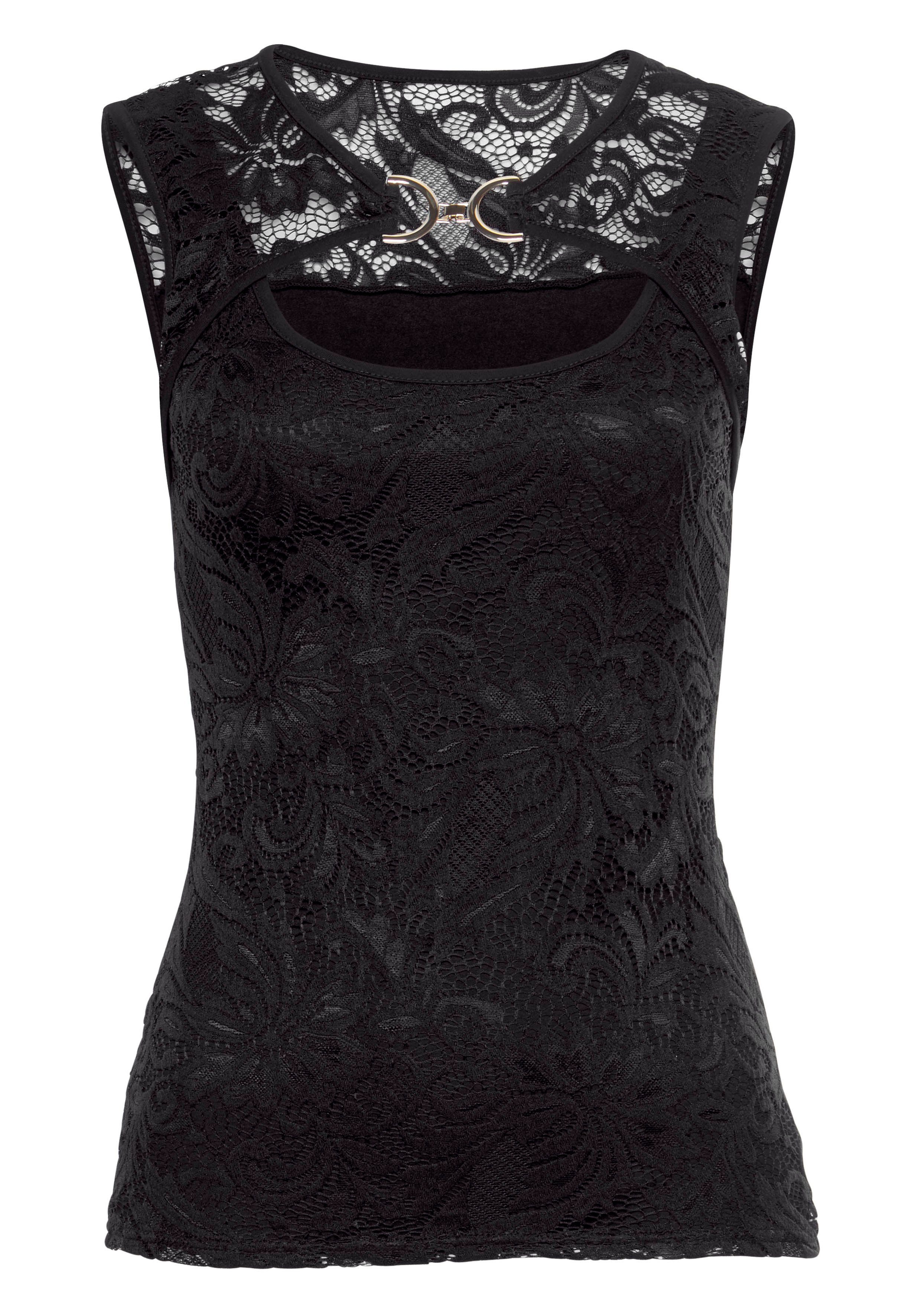 Melrose Kanten top met siergesp