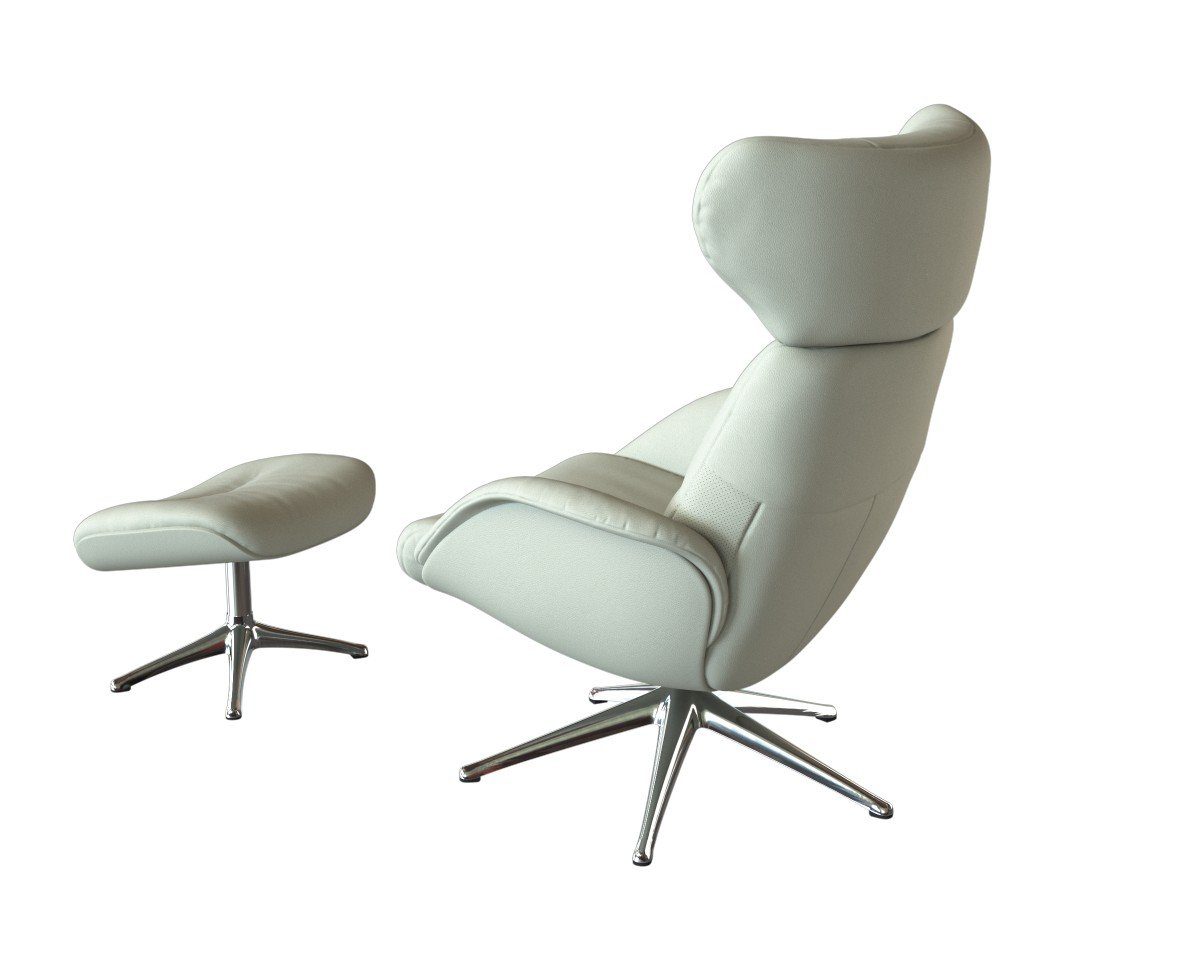 FLEXLUX Relaxfauteuil More, functionele stoel, gestoffeerde stoel, armleunstoel, TV-fauteuil Premium comfort, rug- en hoofdeindeverstelling, draaibaar, voet van aluminium