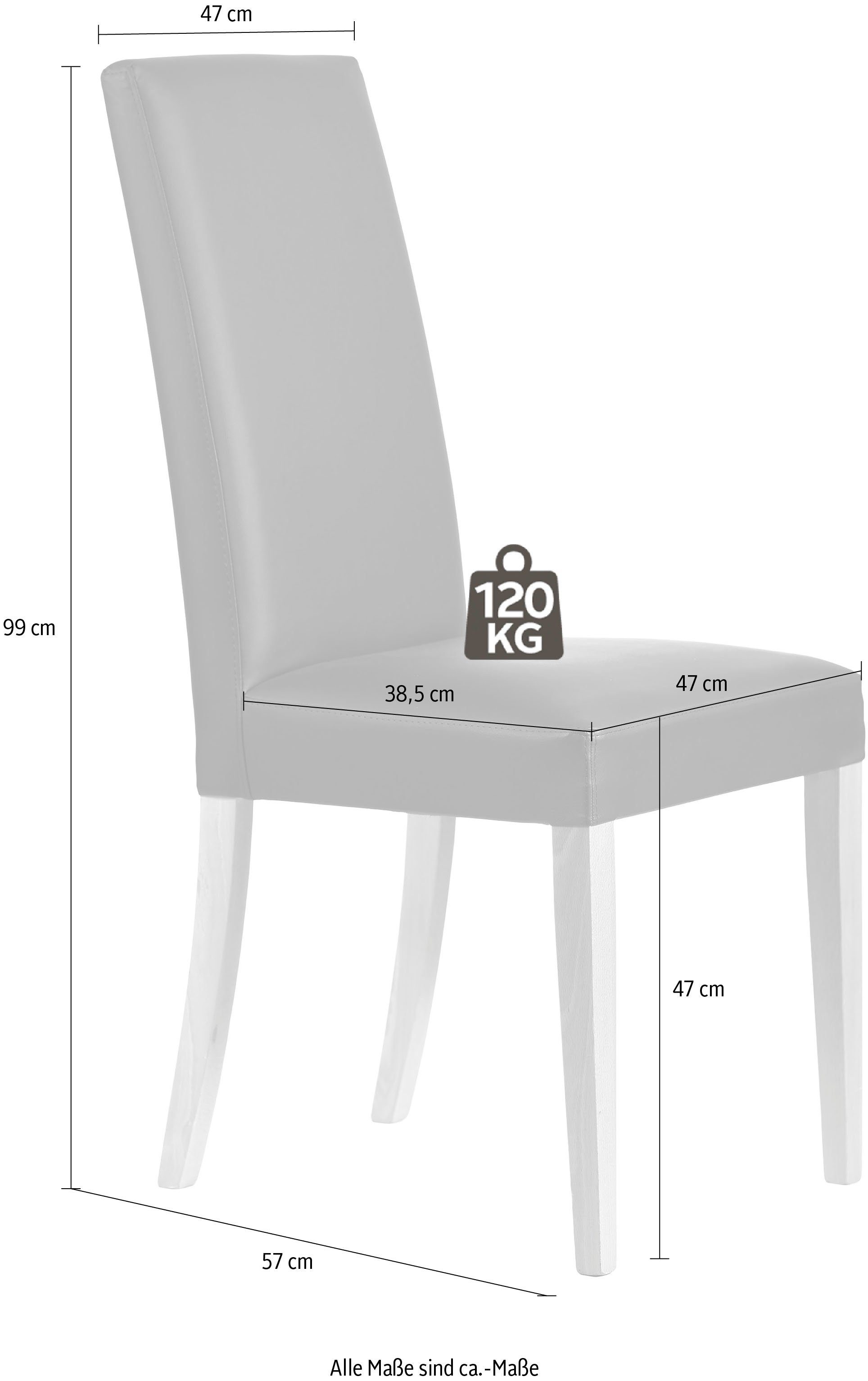 Home affaire Stoel Java Frame van massief hout, in een set van 2, ecru of donker (set, 2 stuks)