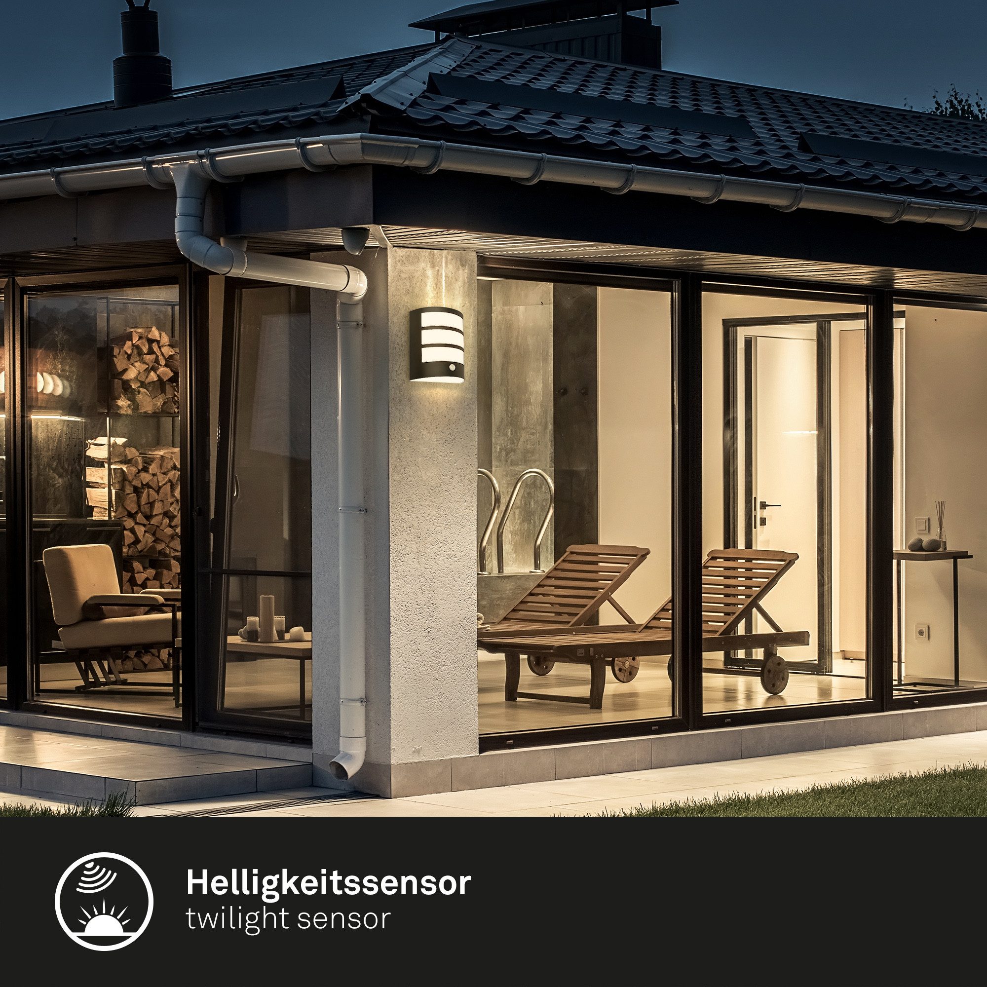 Briloner Leuchten Wandlamp voor buiten FORA Buitenlamp