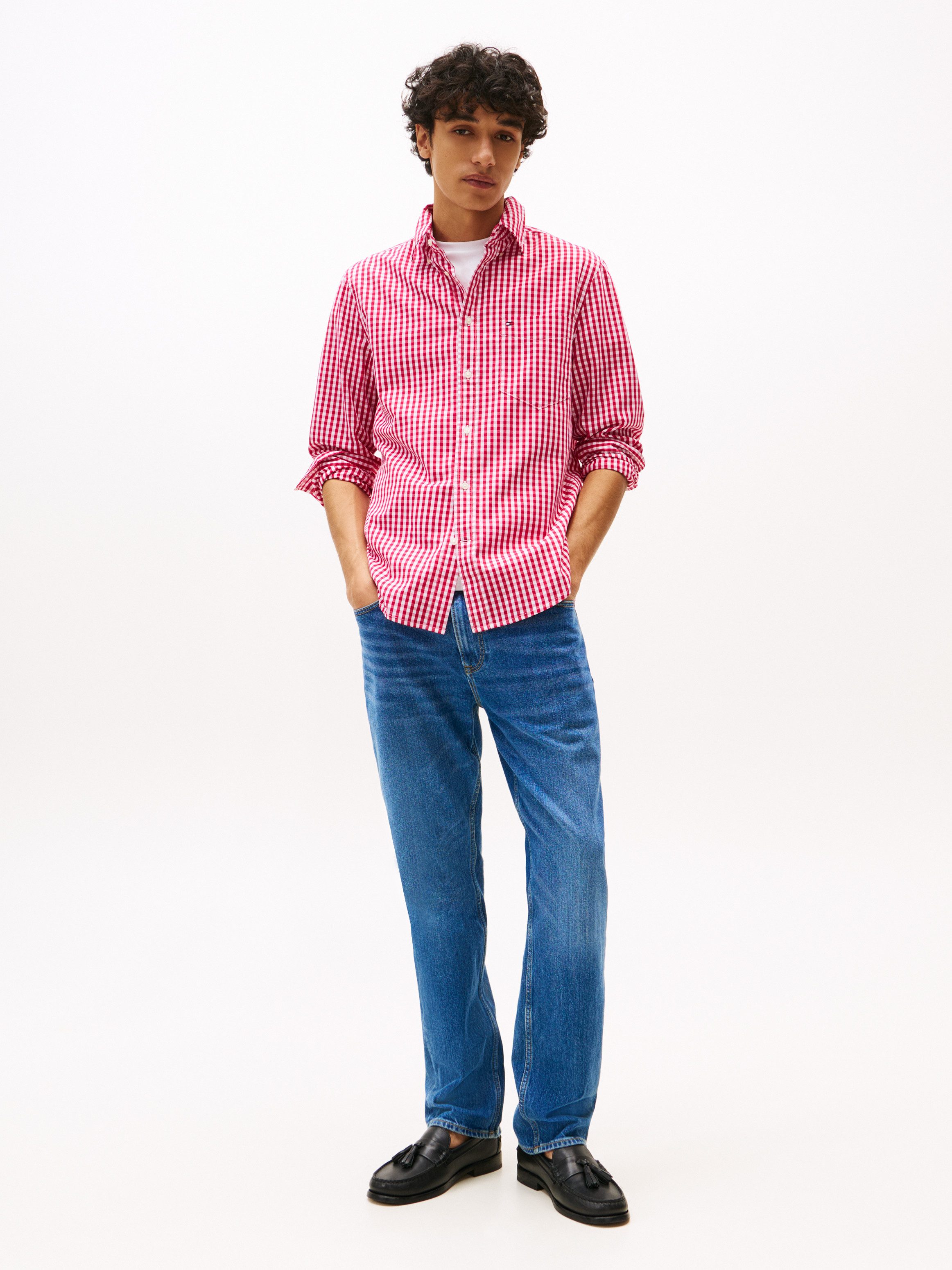 Tommy Hilfiger Overhemd met lange mouwen FLEX POPLIN GINGHAM SHIRT