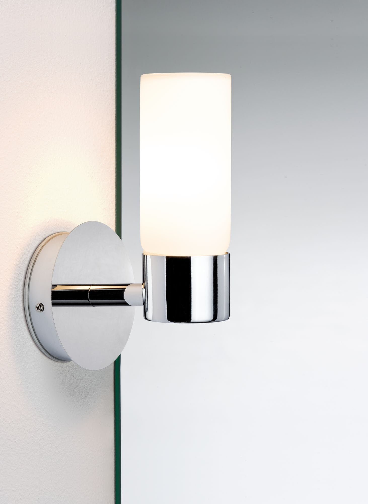 Paulmann Led-wandlamp Eleon G9, IP44, max. 33W G9, chroom/satijn, 230V, metaal/glas (1 stuk)