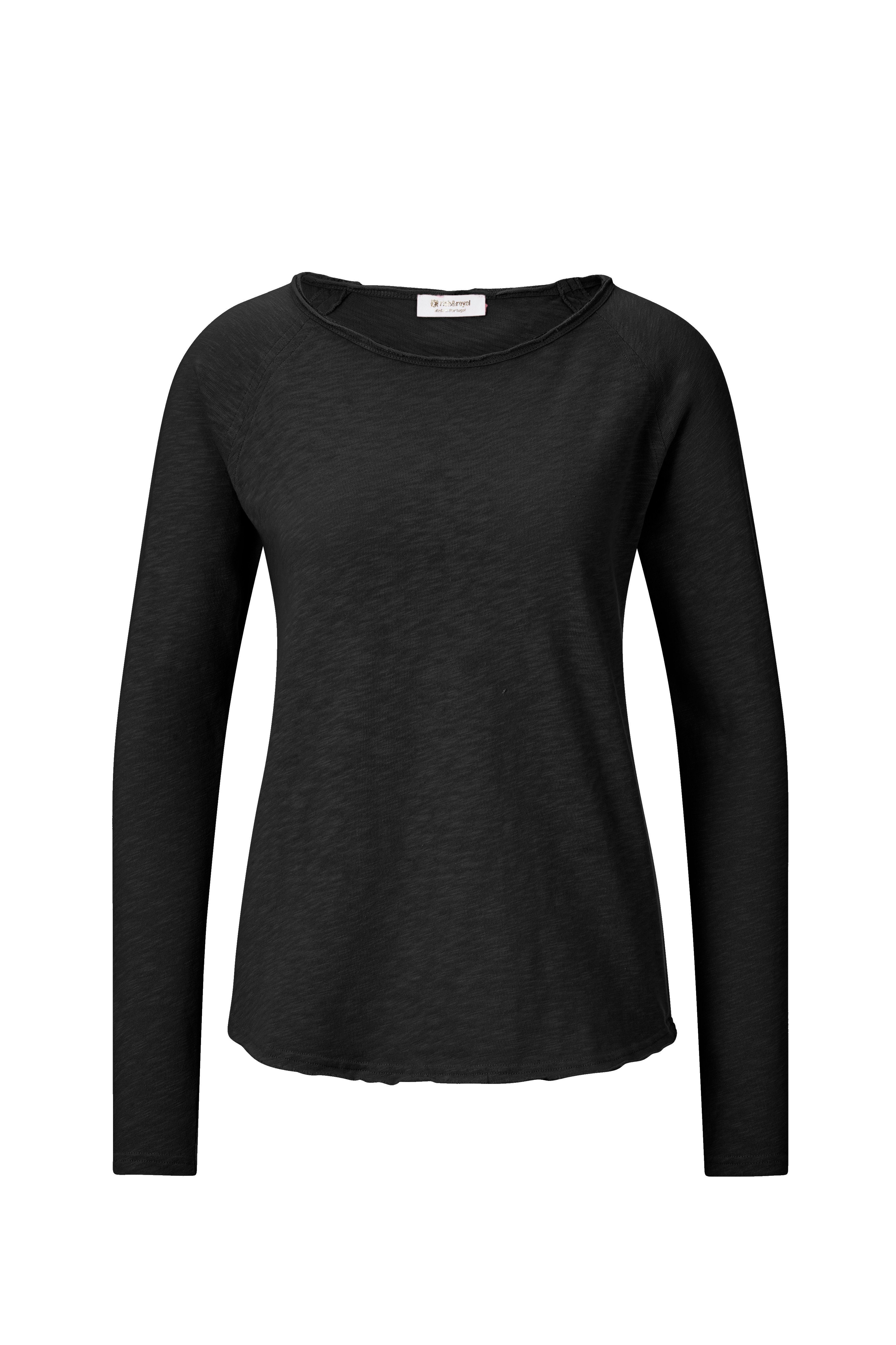 Rich & Royal Shirt met lange mouwen 2409 O HJ LS met open halslijn en zoom