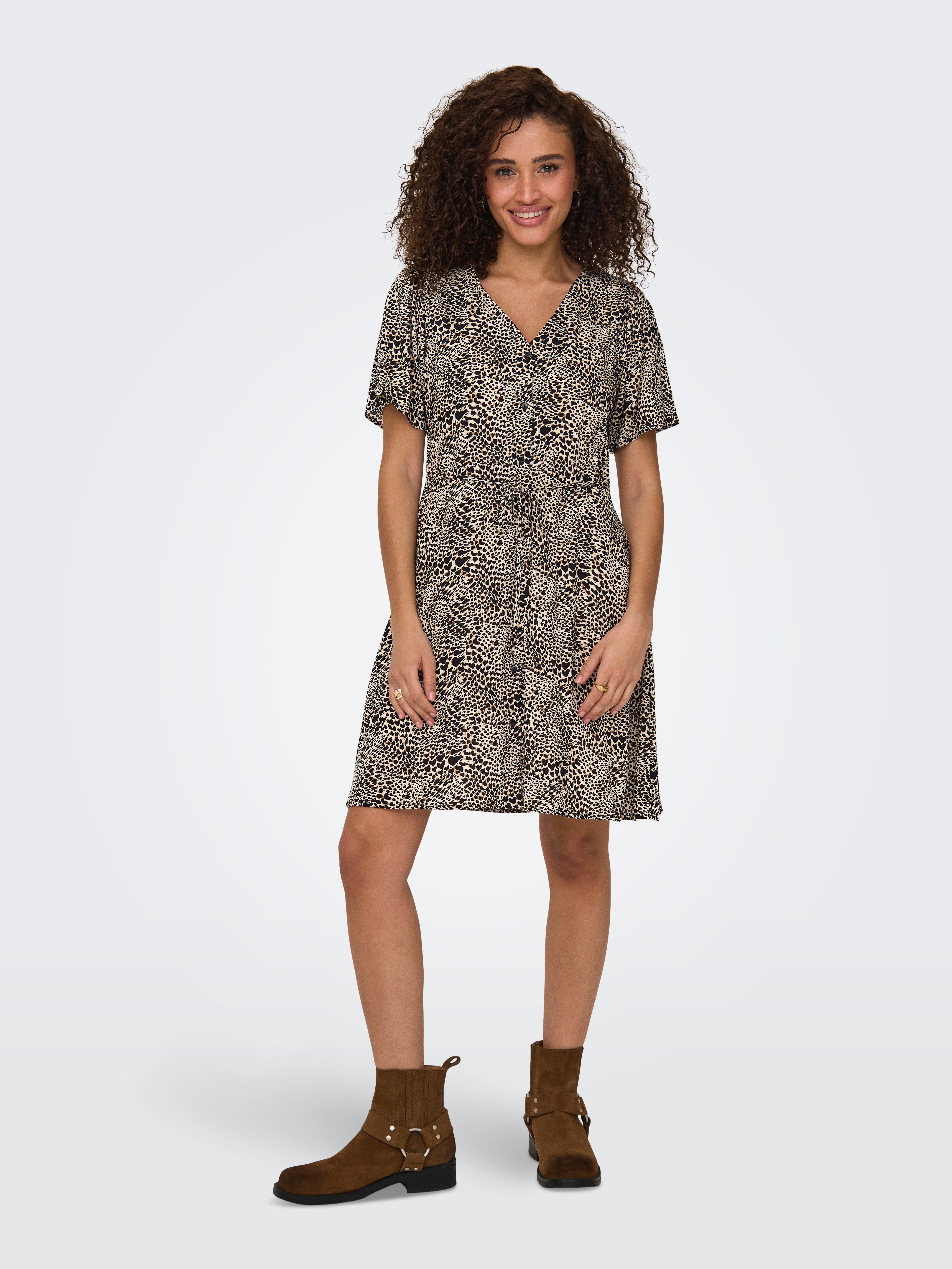 Only Mini-jurk ONLEVIDA S/S SHORT DRESS WVN NOOS