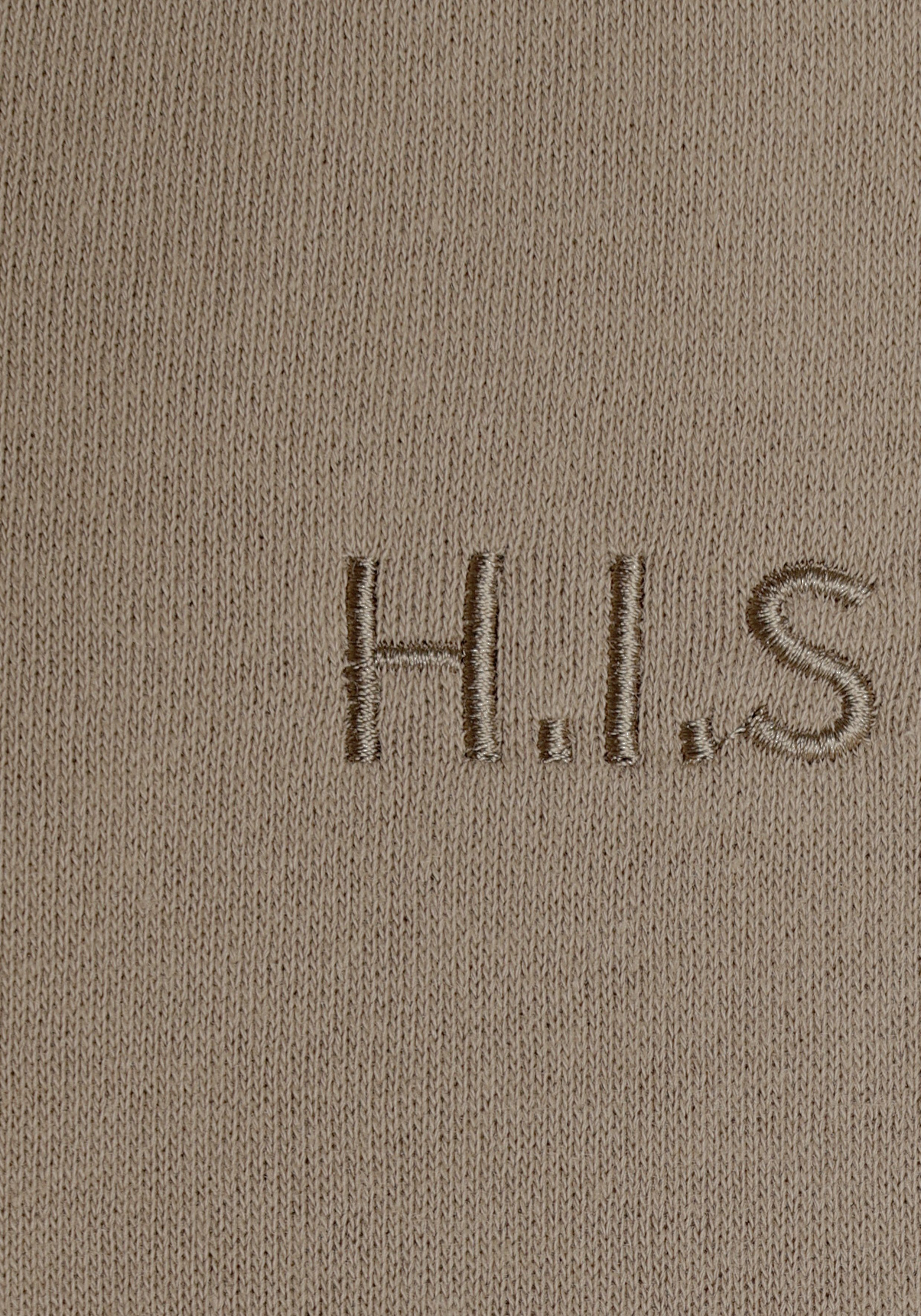 H.I.S Sweatshirt effen van rekbare sweatstof met logoborduring