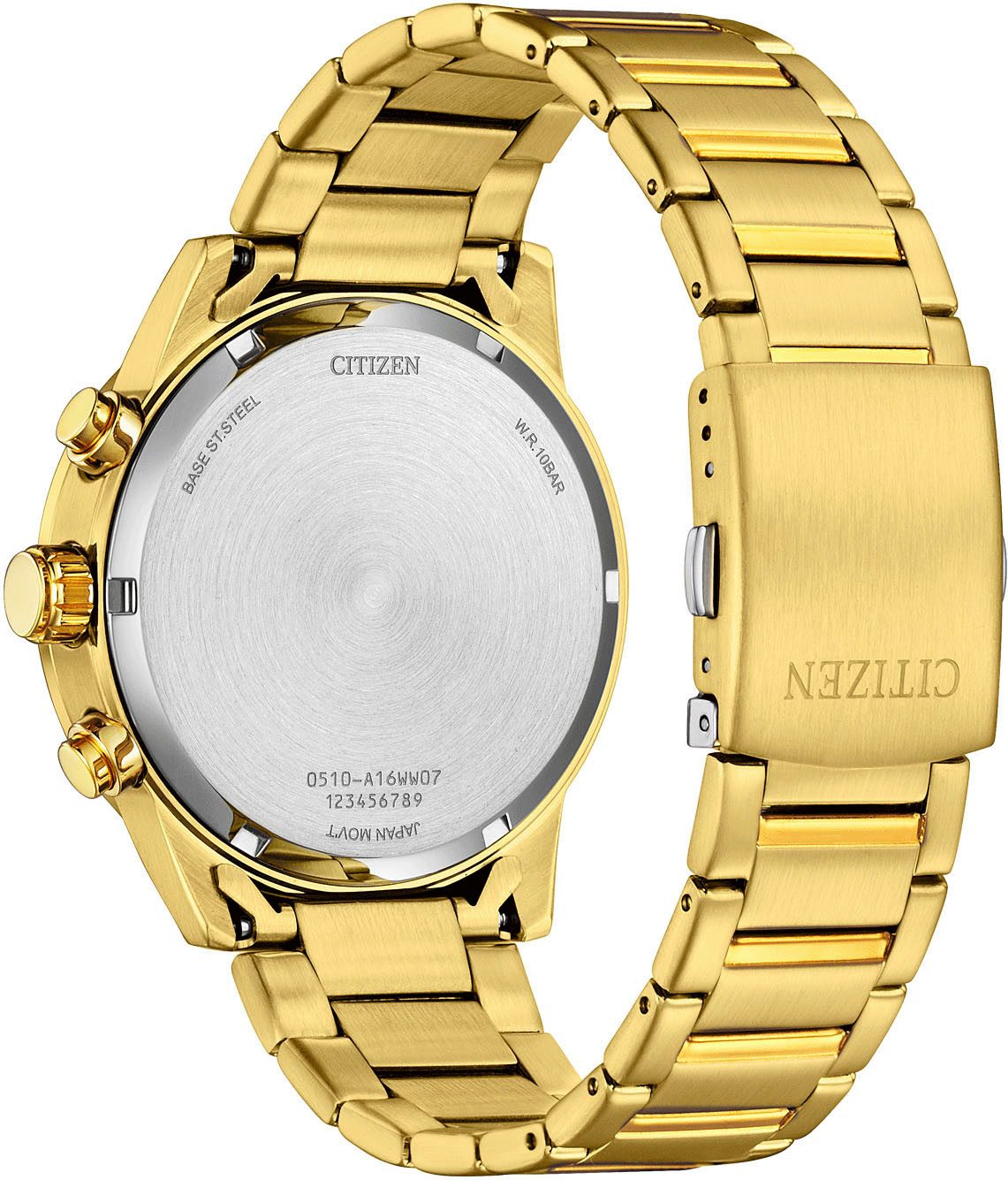 Citizen Chronograaf Quartzhorloge, horloge, herrenuur, tot 10 bar waterdicht, roestvrijstalen band