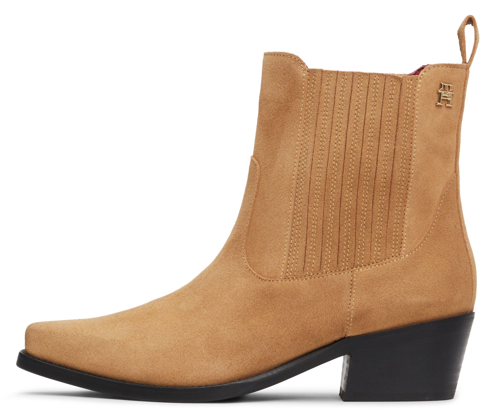 Tommy Hilfiger Cowboylaarsjes TH SUEDE COWBOY BOOT hakken, western enkellaars, enkellaars, laarzen in...