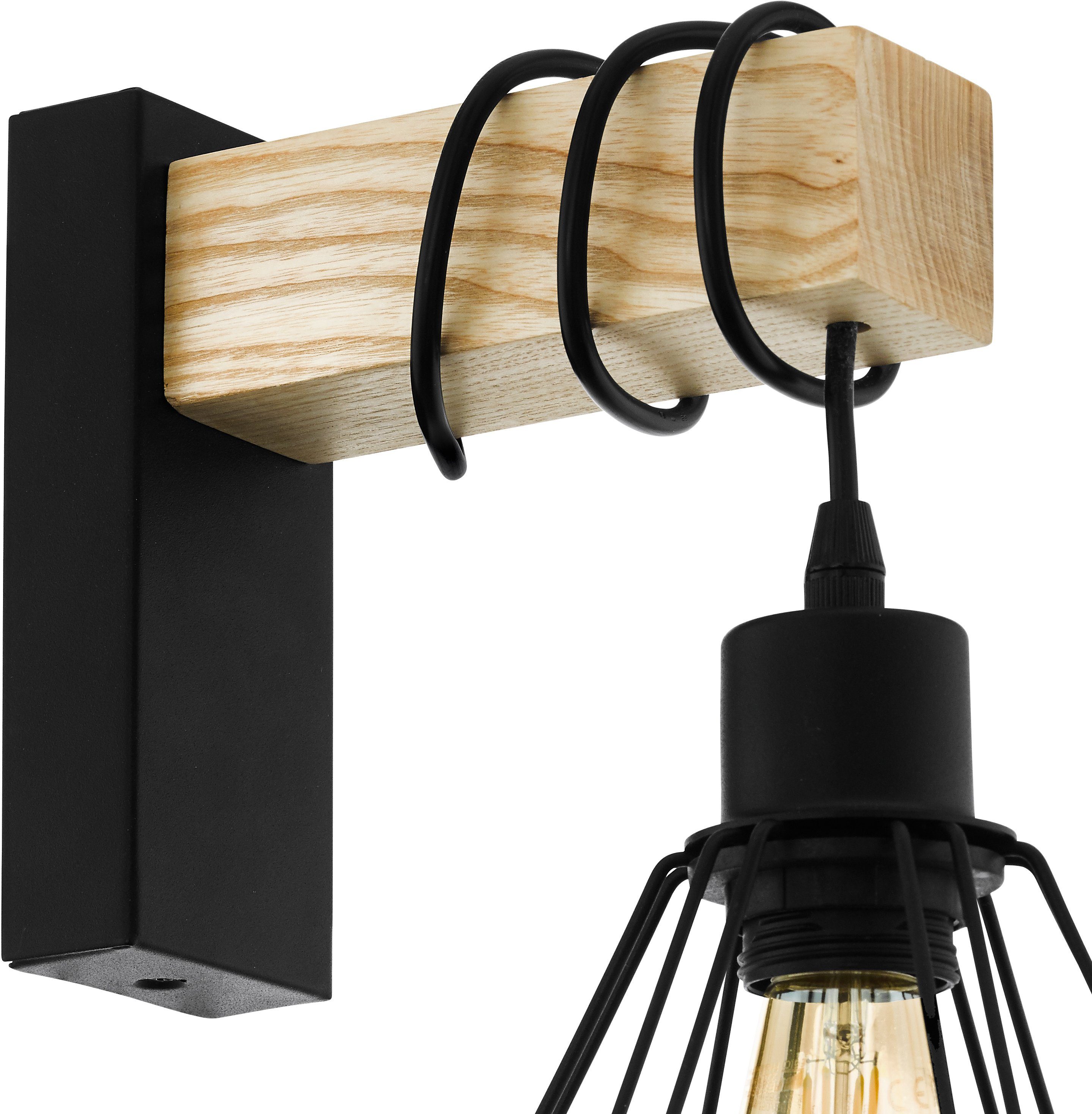 Manieren Verdienen paneel EGLO Wandlamp TOWNSHEND 5 zwart / l14 x h24,5 x b24 cm / excl. 1x e27 (max.  60 w) / wandlamp online shop | OTTO
