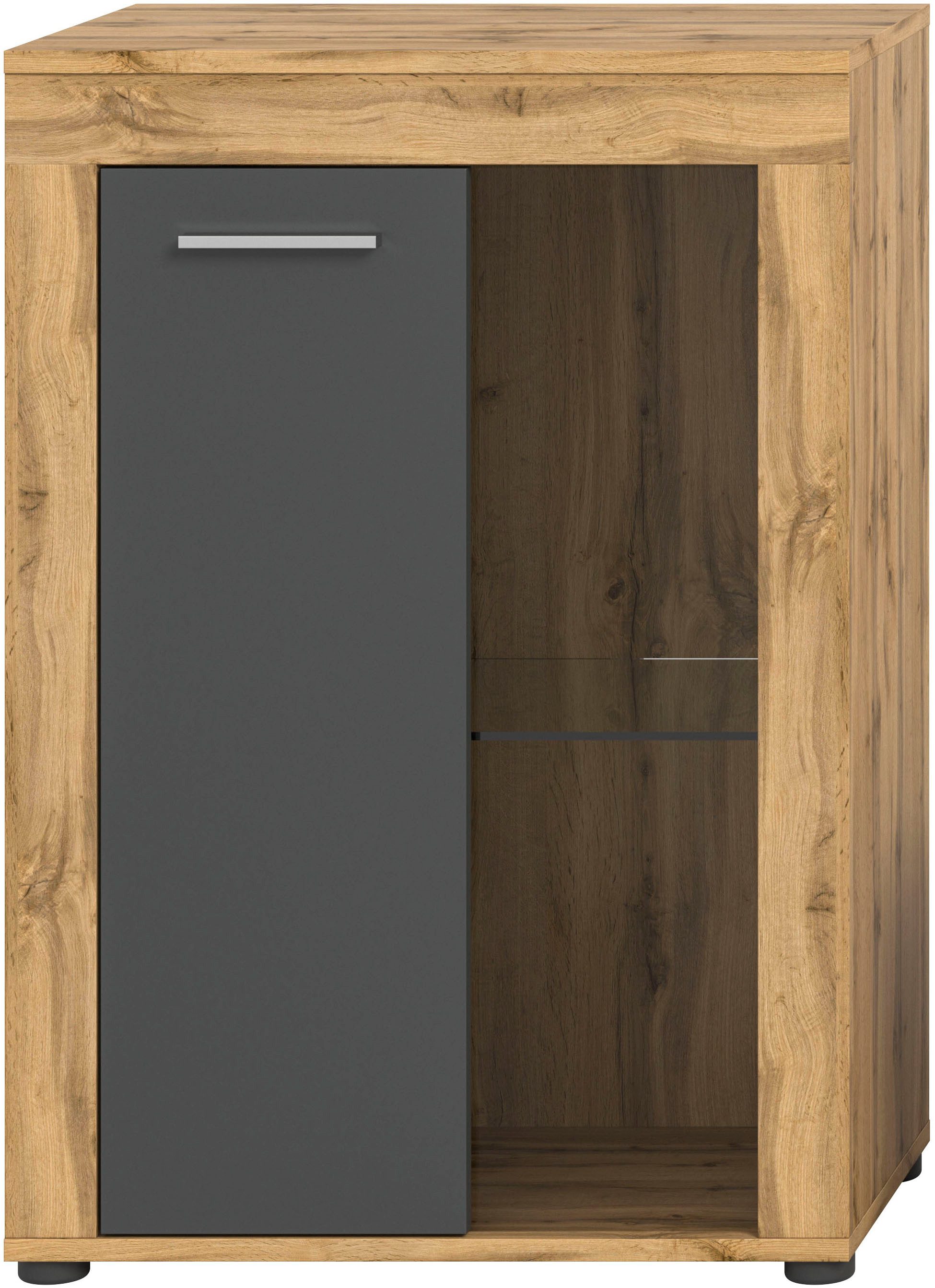 INOSIGN Vitrinekast Aosta, breedte 60 cm, staand of hangend, in verschillende kleuren Deurafdichting verwisselbaar, 1 glazen inlegvloer, hangvitrine, staande vitrine