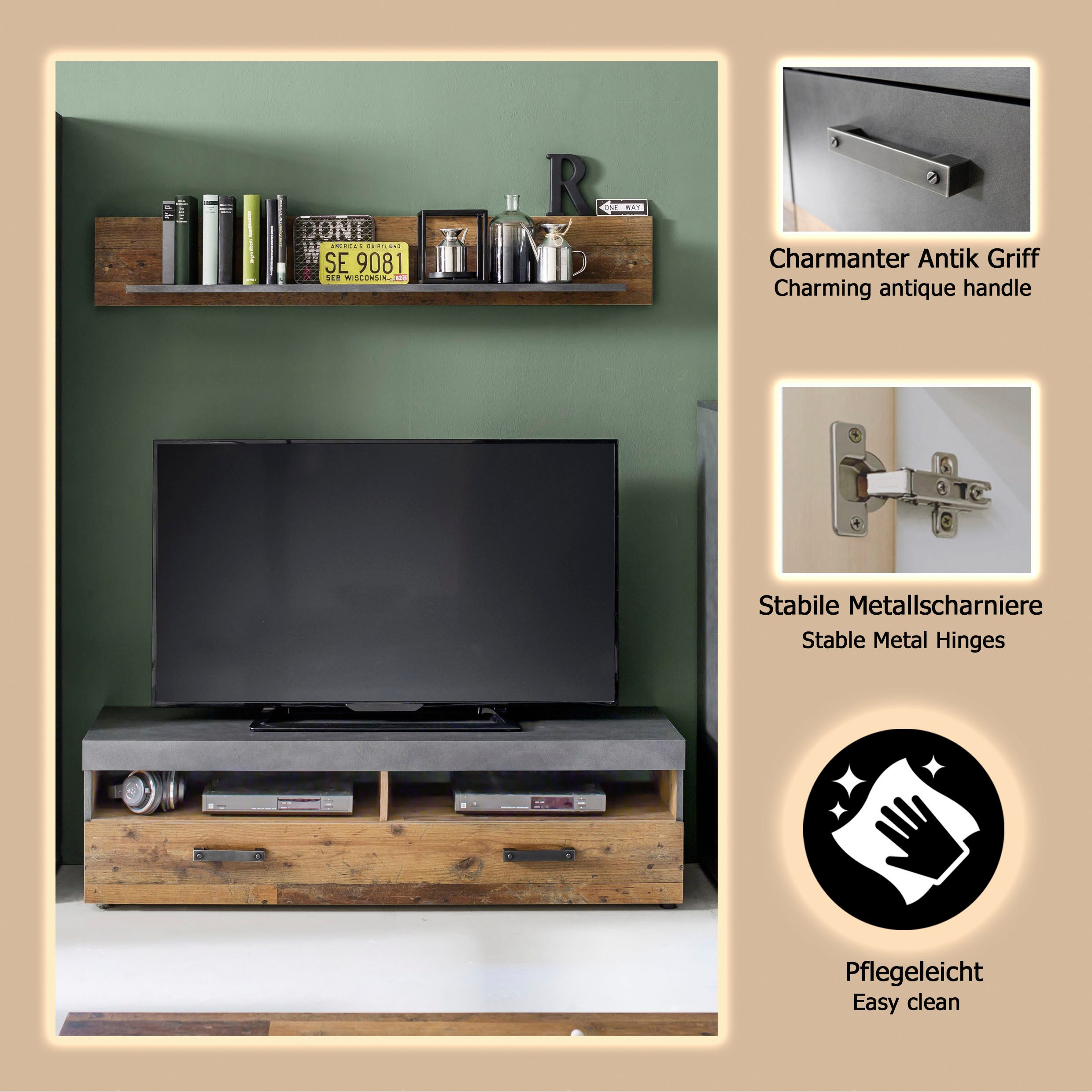INOSIGN Wandmeubel Ilana Complete set bestaande uit: tv-onderstel en wandbord