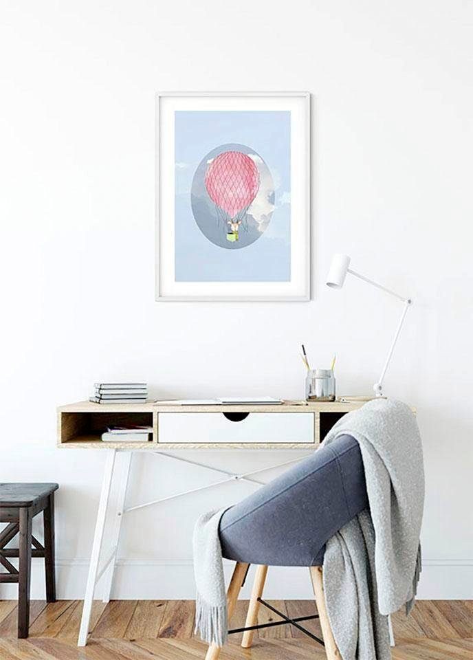 Komar Wanddecoratie Happy Balloon blue Wanddecoratie - zonder lijst (1 stuk)