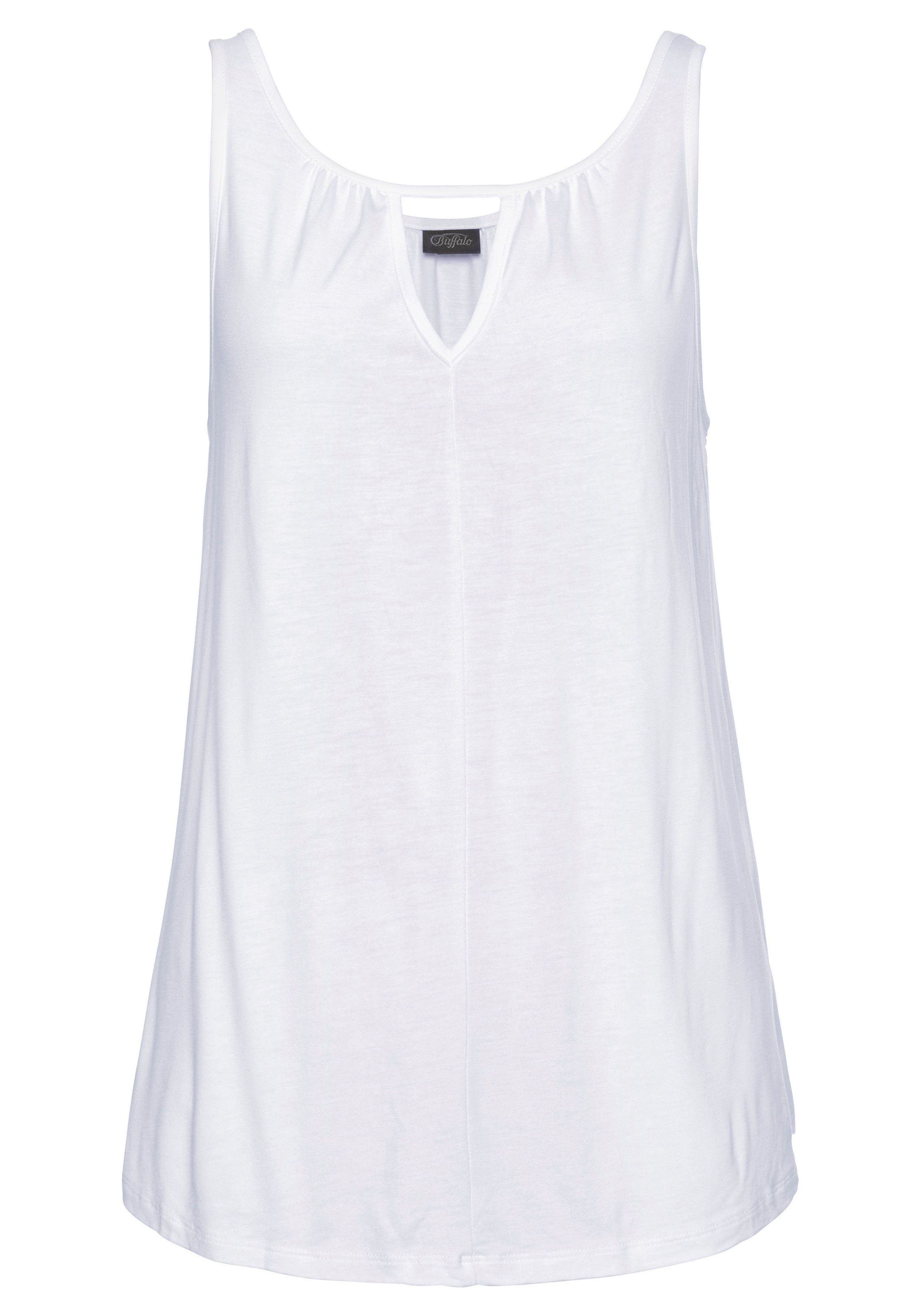 Buffalo Strandtop met lichte rimpeling bij de hals, tanktop, cut-out