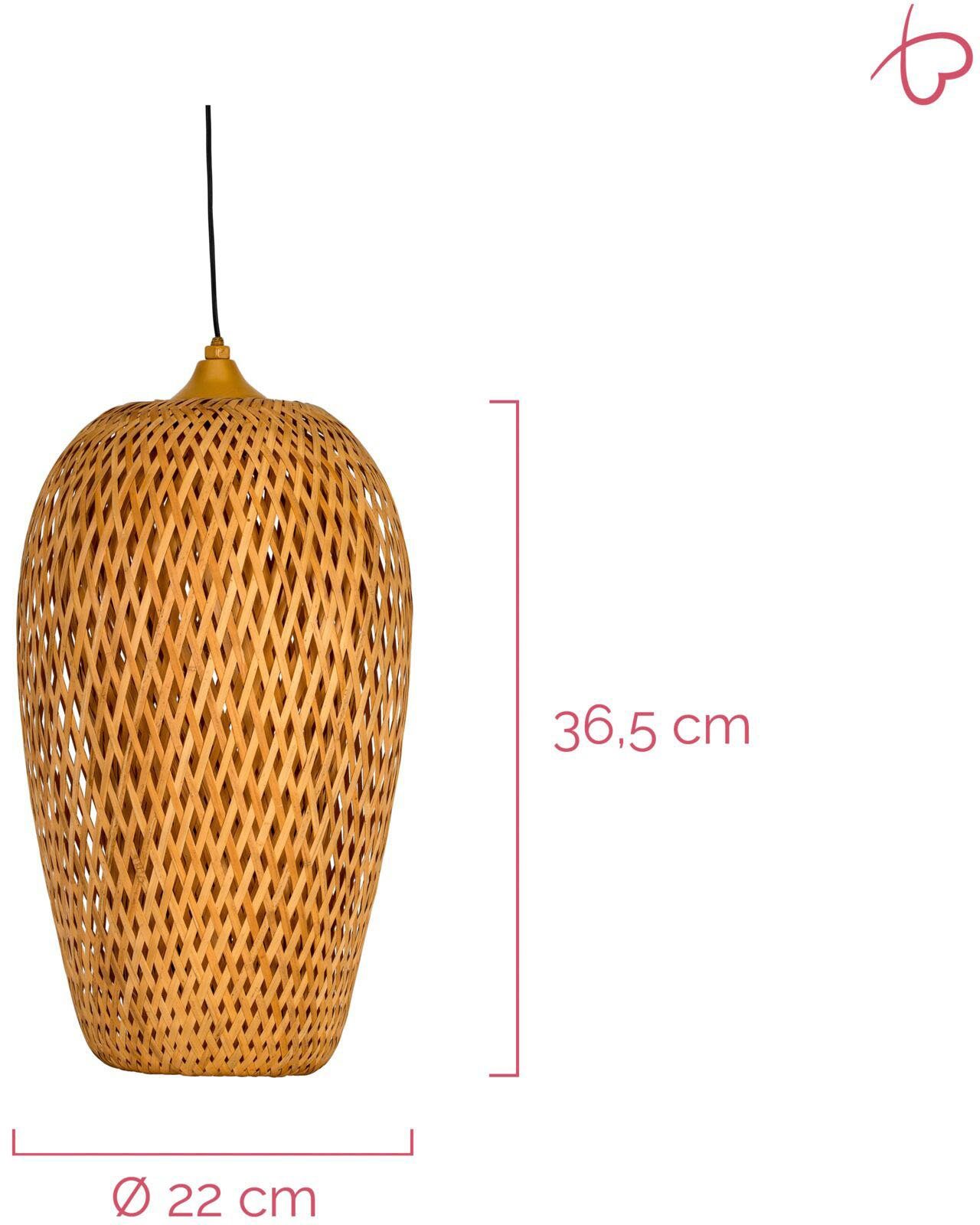Pauleen Led-hanglamp Sunshine Bliss solarpendel outdoor bamboe/rattan/kunststof/metaal (1 stuk)