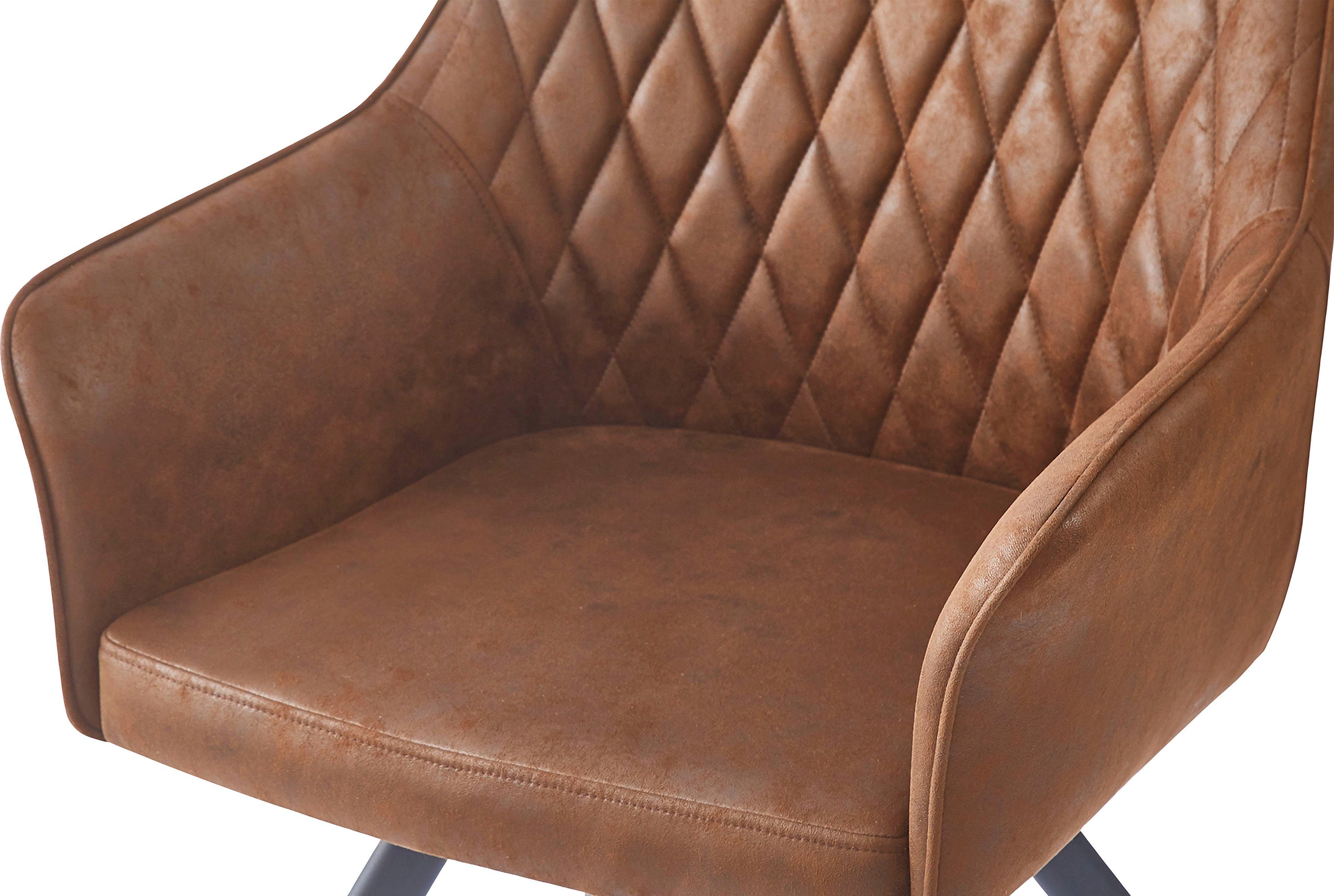 Kayoom Stoel Amber 225, elegante stoel met stiksel Elegante stoel met stiksels, moderne ijzeren poten (1 stuk)