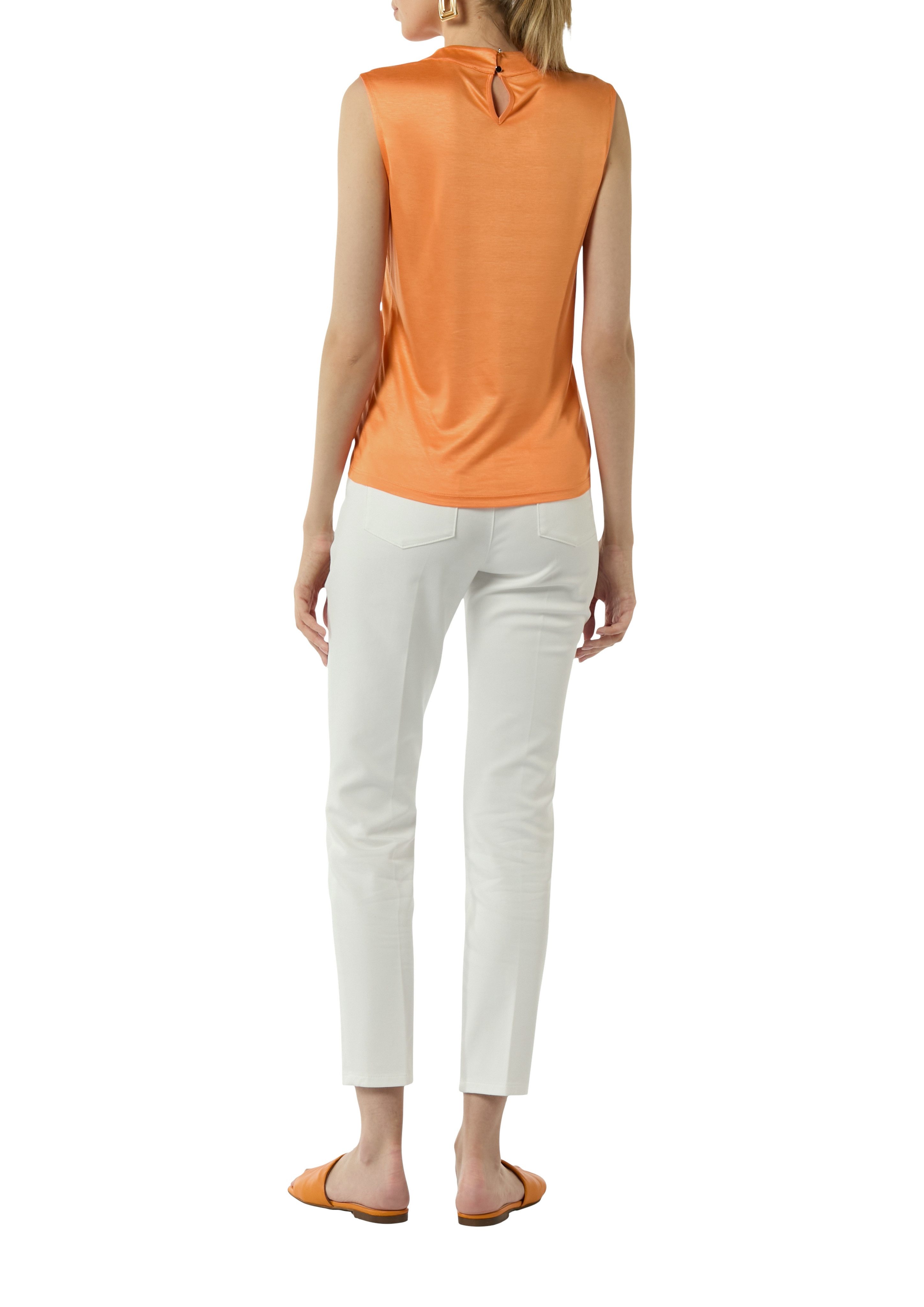 Comma Shirt met cascadehals mouwloos