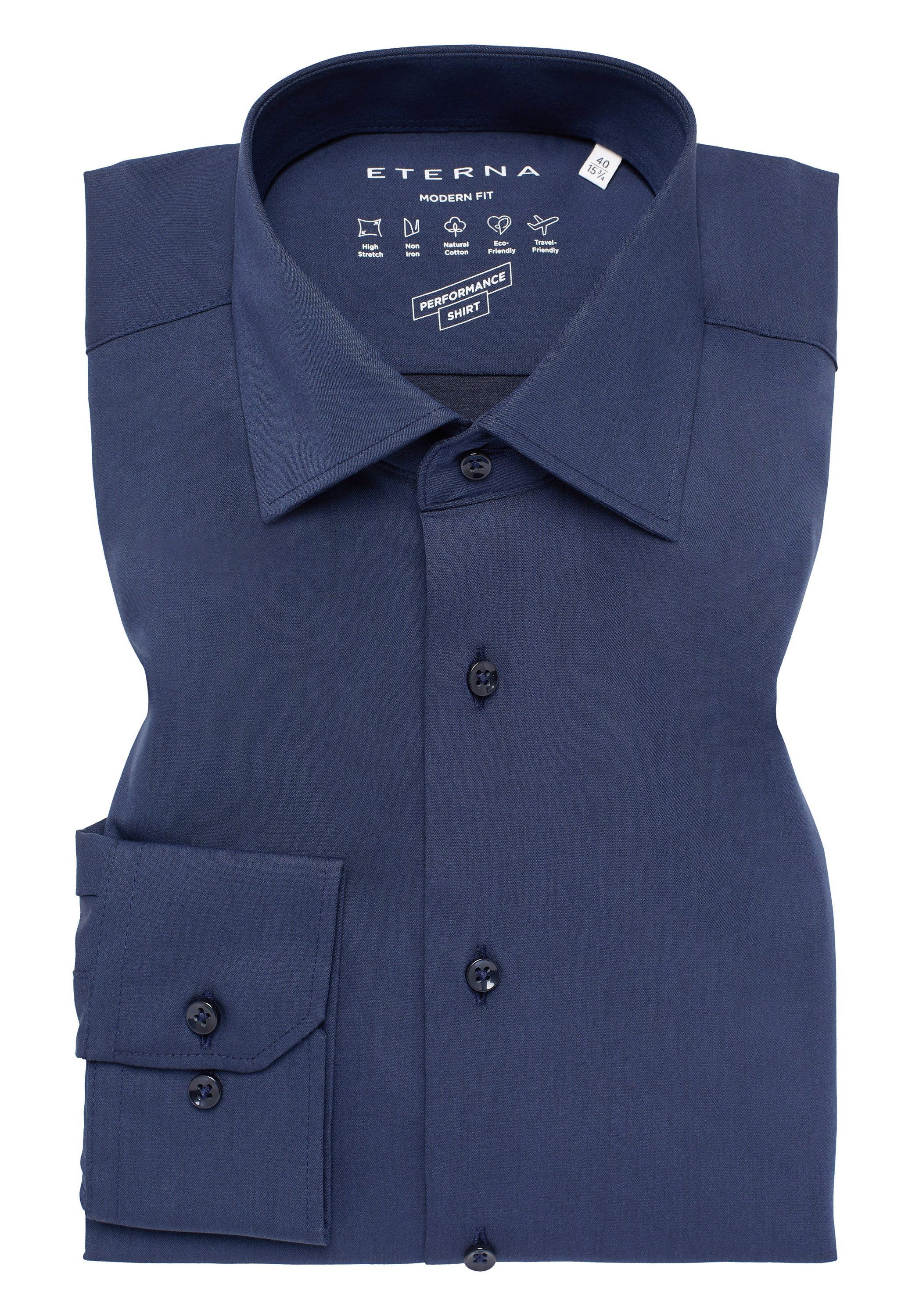 Eterna Overhemd met lange mouwen MODERN FIT NON IRON (strijkvrij)
