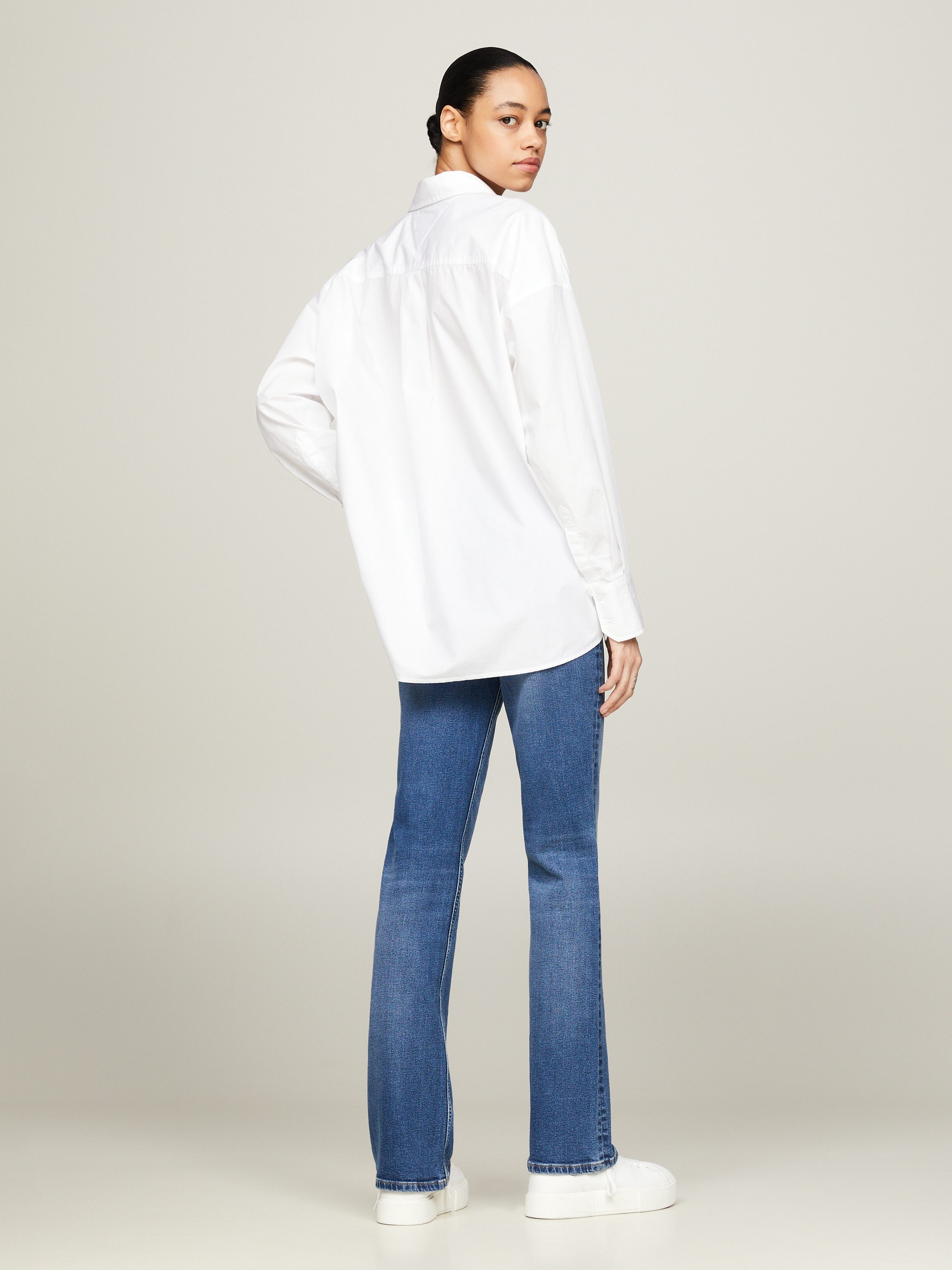TOMMY JEANS Top TJW SP OVR SCRIPT SHIRT EXT Met Tommy Jeans-logo-opschrift