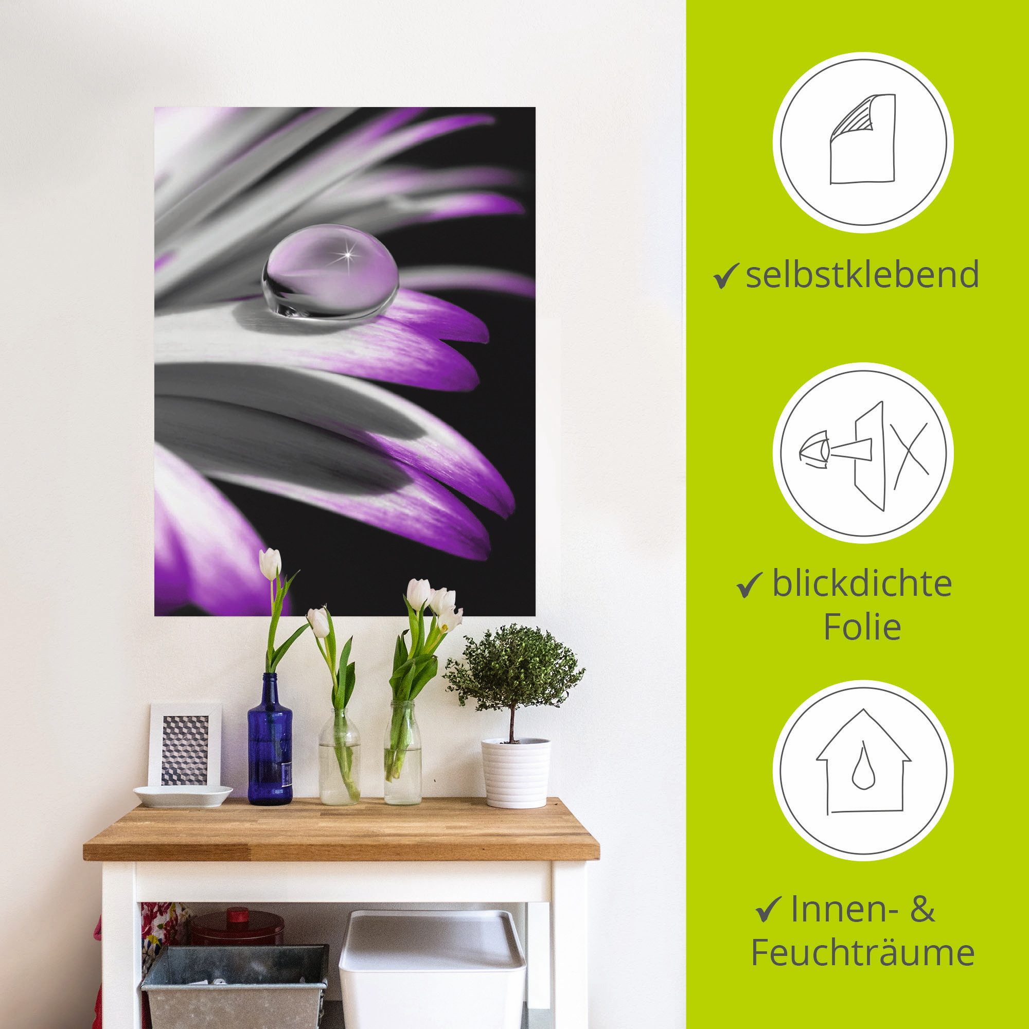 Artland Artprint Druppel als artprint op linnen, poster, muursticker in verschillende maten