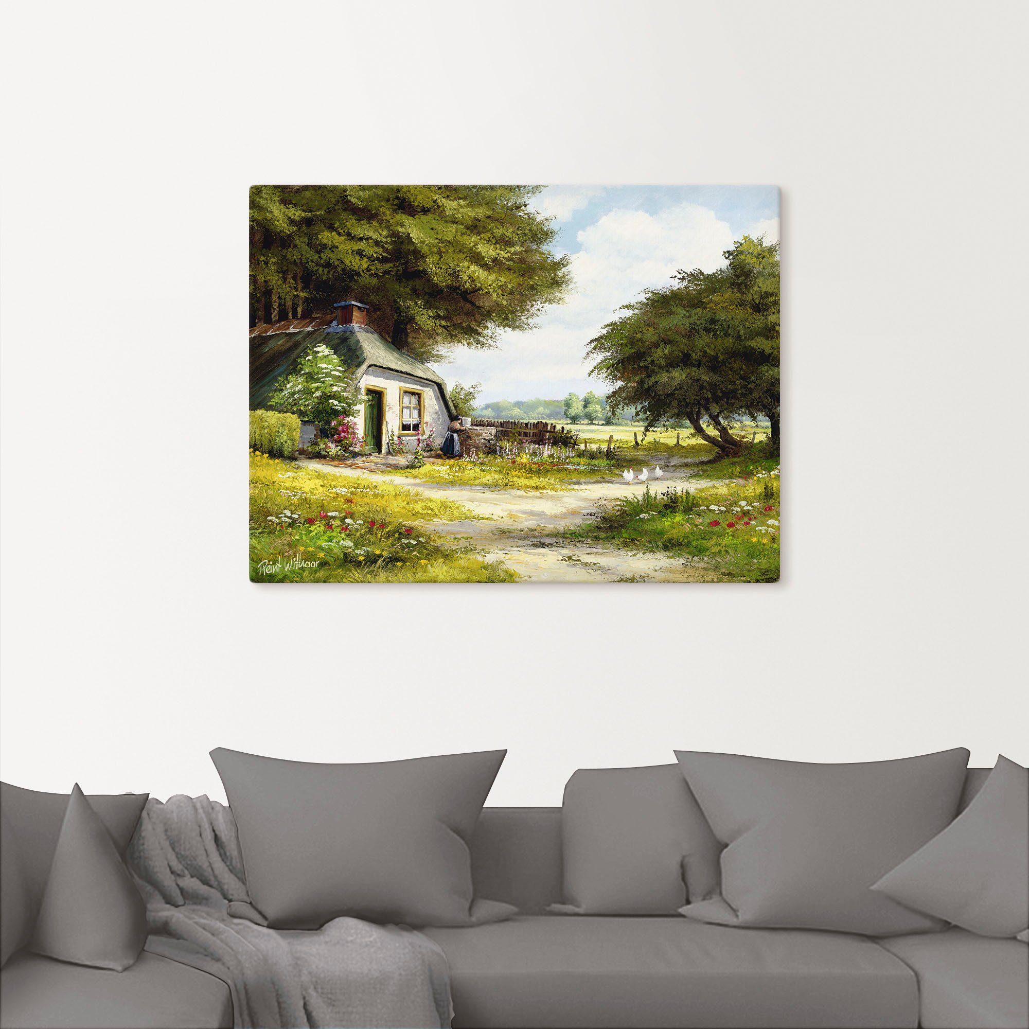 Artland Artprint Boerderij als artprint op linnen, poster in verschillende formaten maten