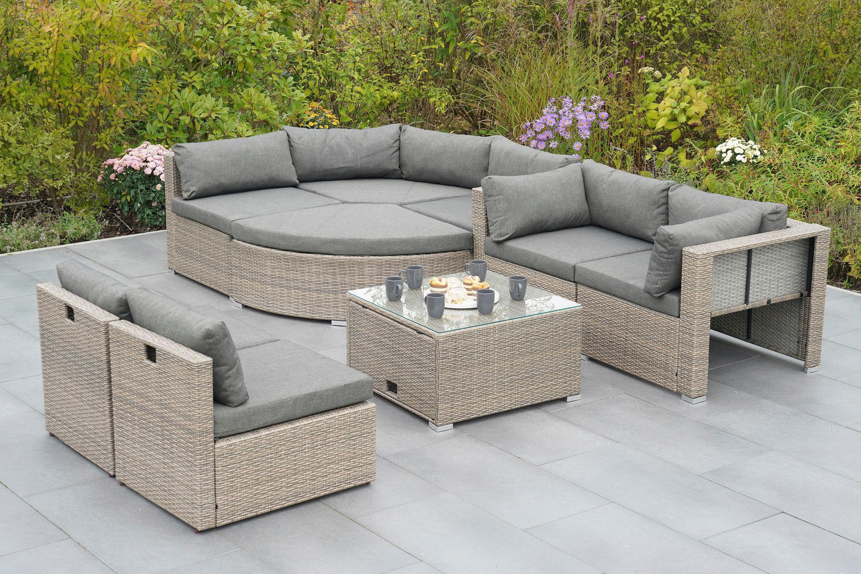 MERXX Tuinset Rivello inclusief kussens, afmetingen bxdxh: 225 x 225 x 63 cm (23-delig)