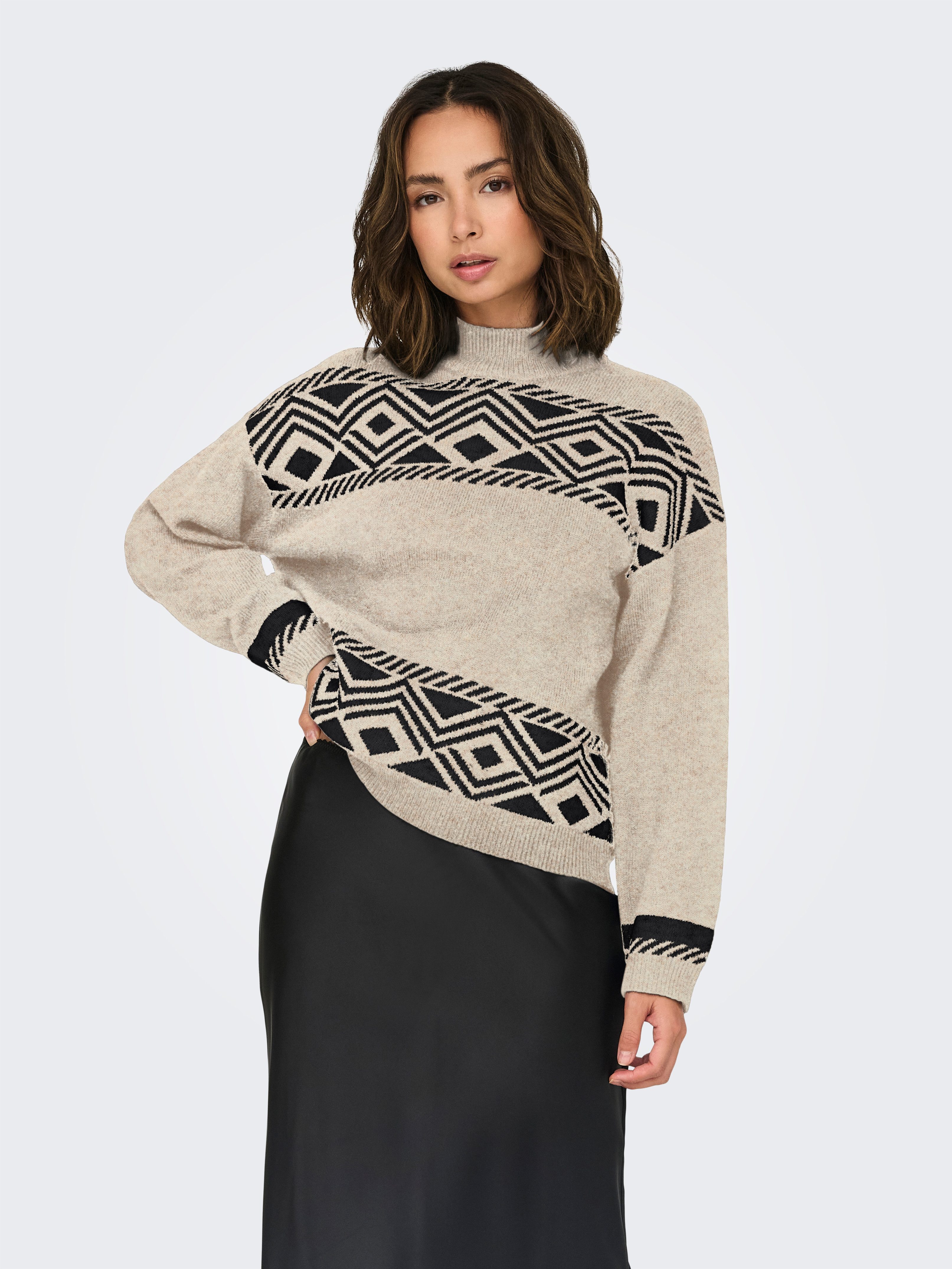 Only Trui met staande kraag ONLVICTORIA L/S PULLOVER KNT NOOS