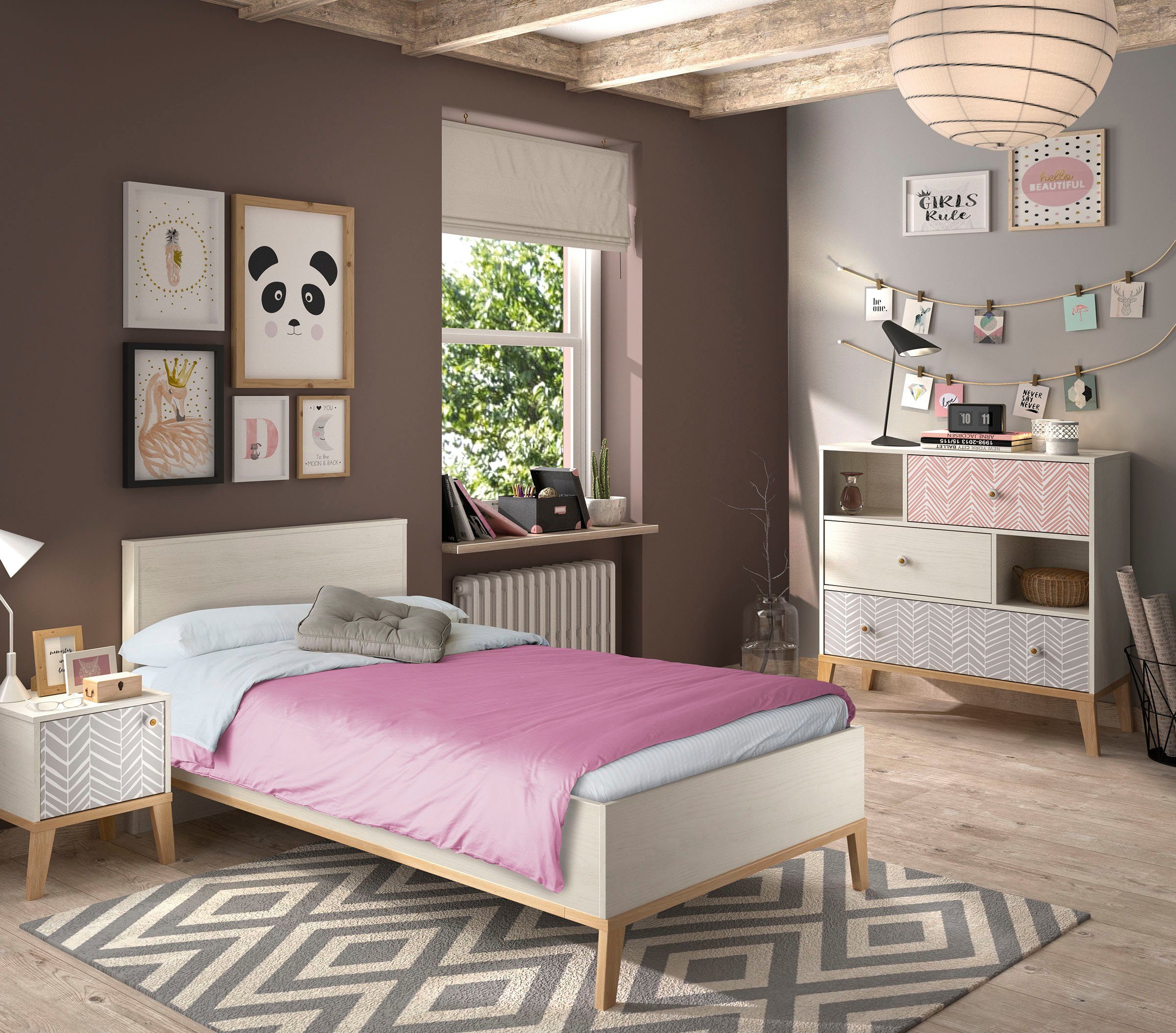 Gami Tienerkamerset Alika (set, 3-delig) complete kinderkamers bruin