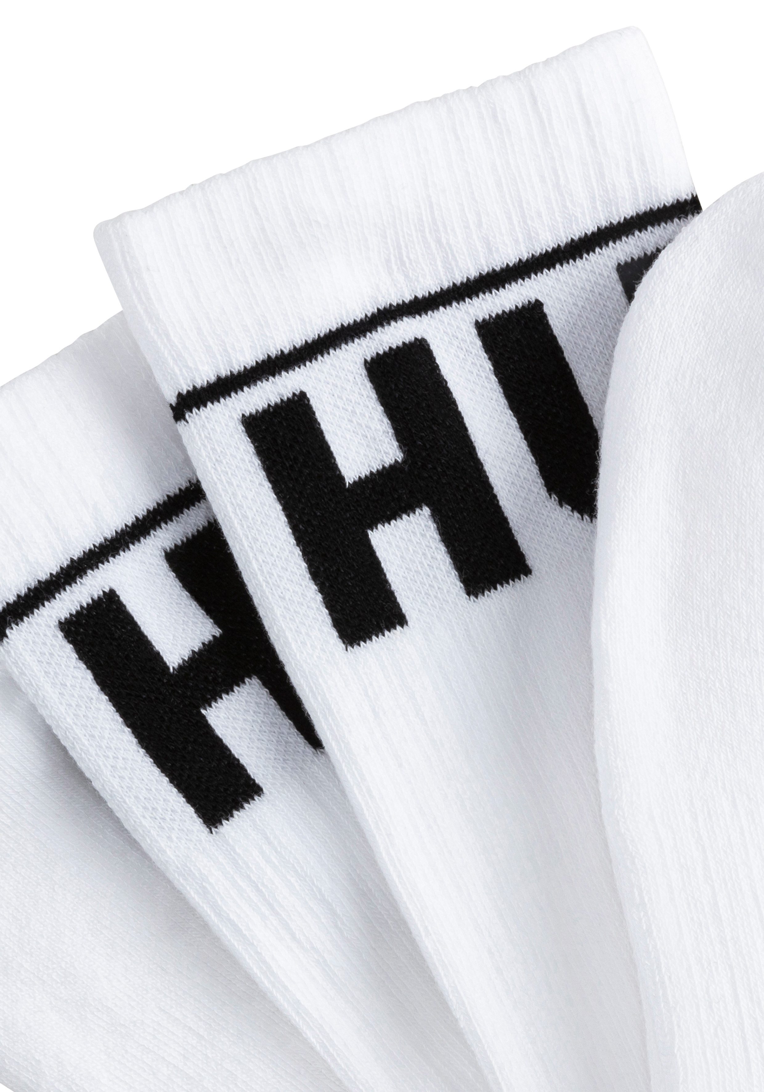HUGO underwear Vrijetijdssokken 2P QS RIB ICONIC CC met contrasterende hugo opschrift (set, 2 paar, 2 stuks)