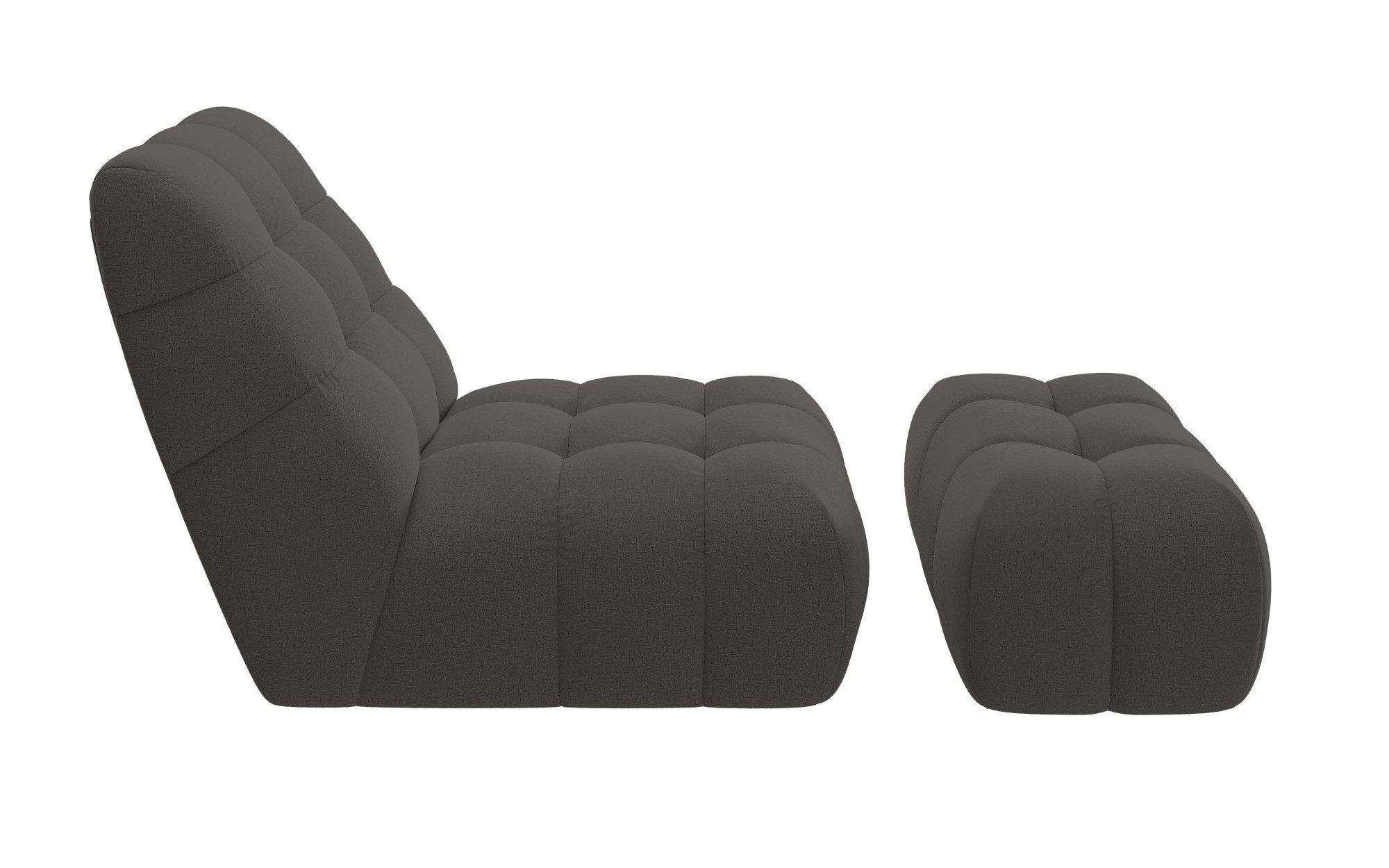 Guido Maria Kretschmer Home&Living XXL-fauteuil AURELIAN loveseat XXL met poef in set, leesstoel, relaxstoel met golfondersteuning, fijne structuur, grove structuur, velours