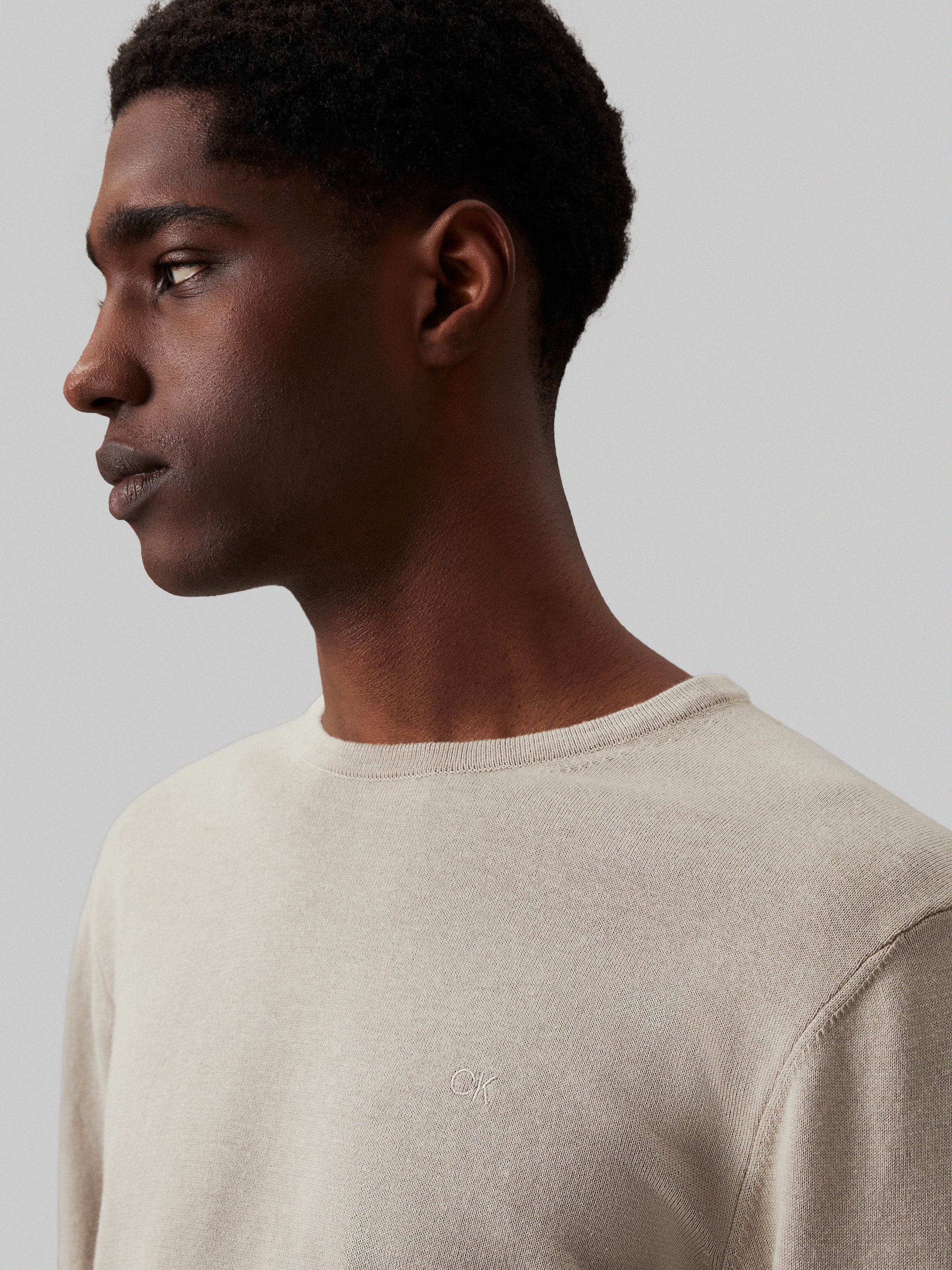 Calvin Klein Trui met ronde hals COTTON SILK BLEND CN SWEATER