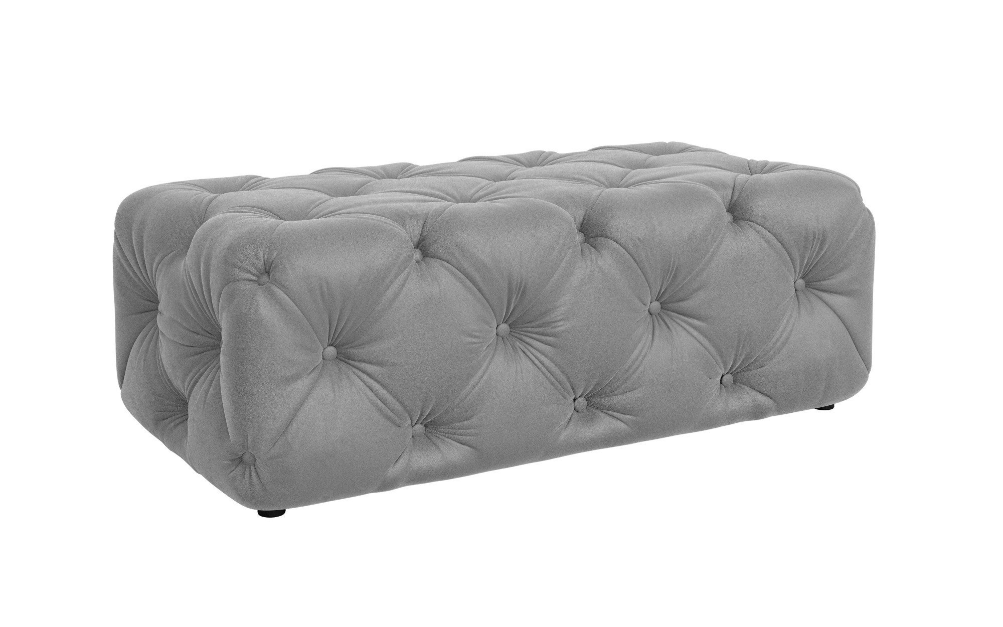 Places of Style Hocker FOLLINA Beklede poef met klassieke Chesterfield-knopafwerking