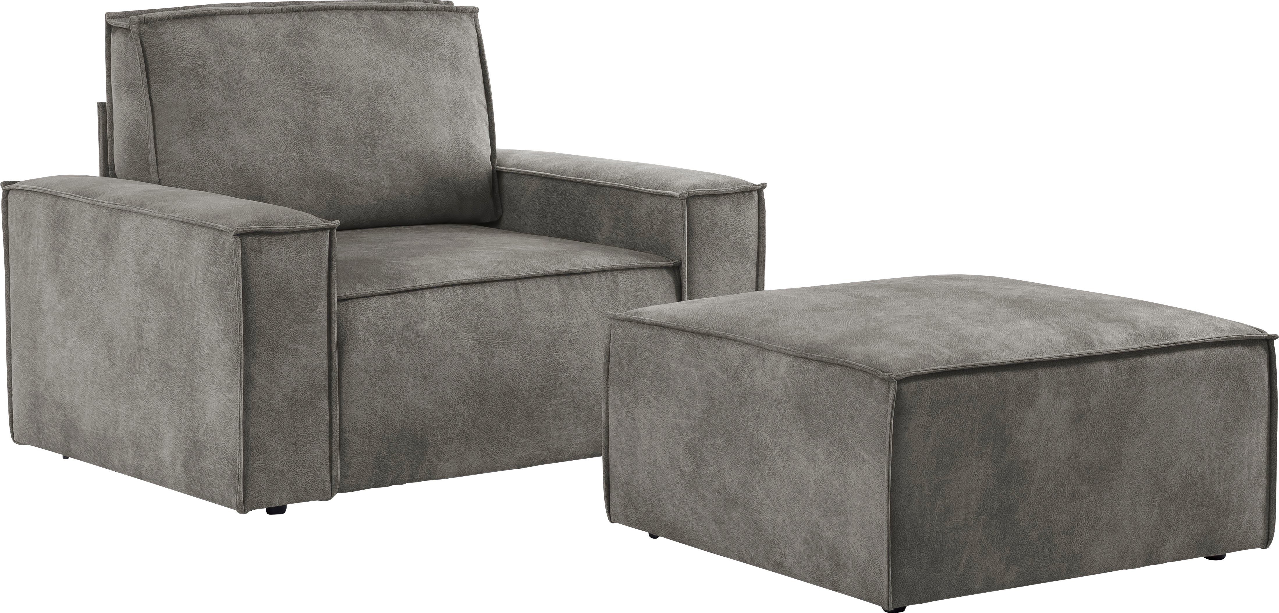 Home affaire Fauteuil Sherwood Loveseat en hocker als set, passend bij de bekleding-serie SHERWOOD